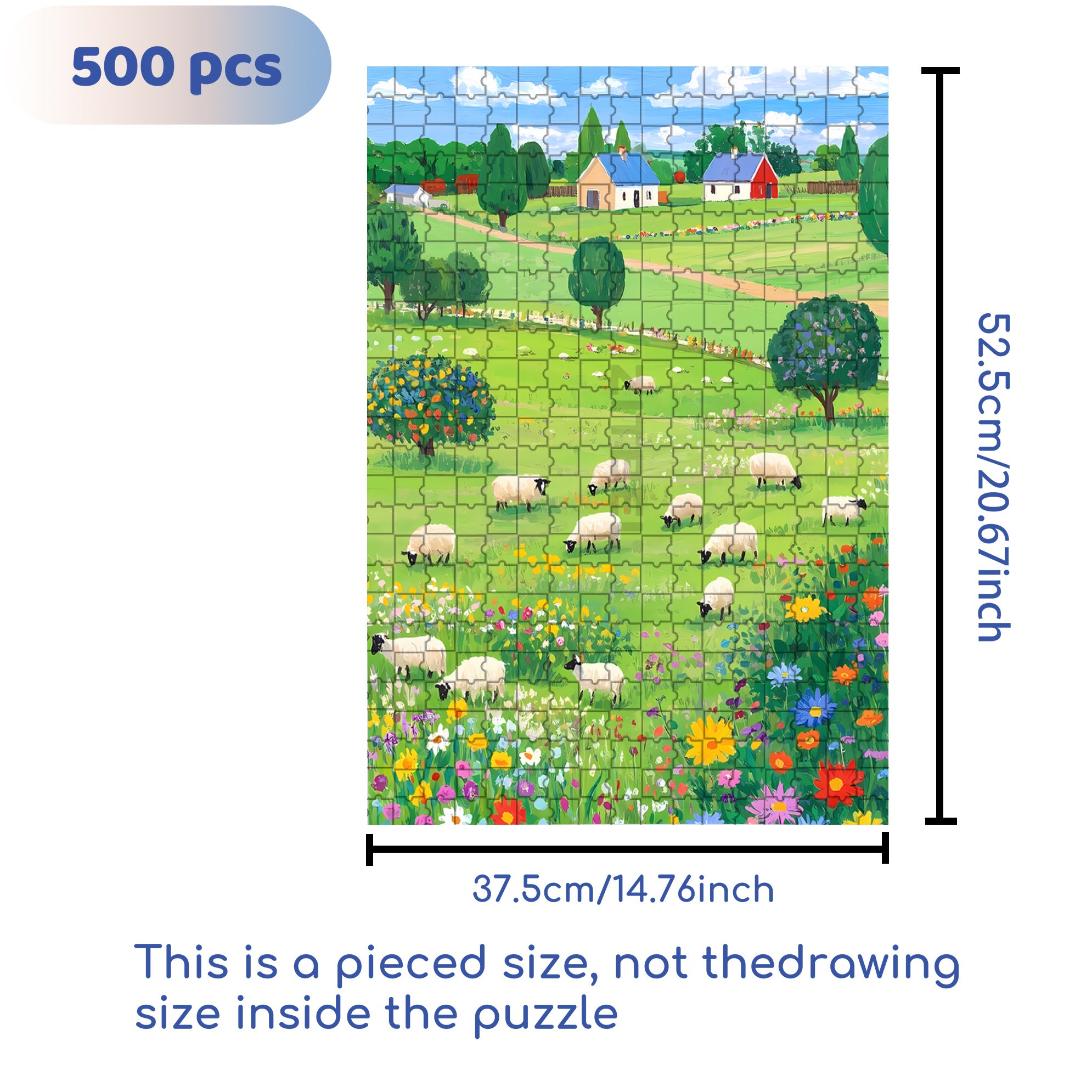 Grandpa's Farm 500pcs/1000pcs Jigsaw Puzzle, Scratch-Resistant, Interactive Family Game & Brain-Boosting DIY Decor, Perfect for Halloween, Christmas & New Year Gifts, Family Puzzle Game