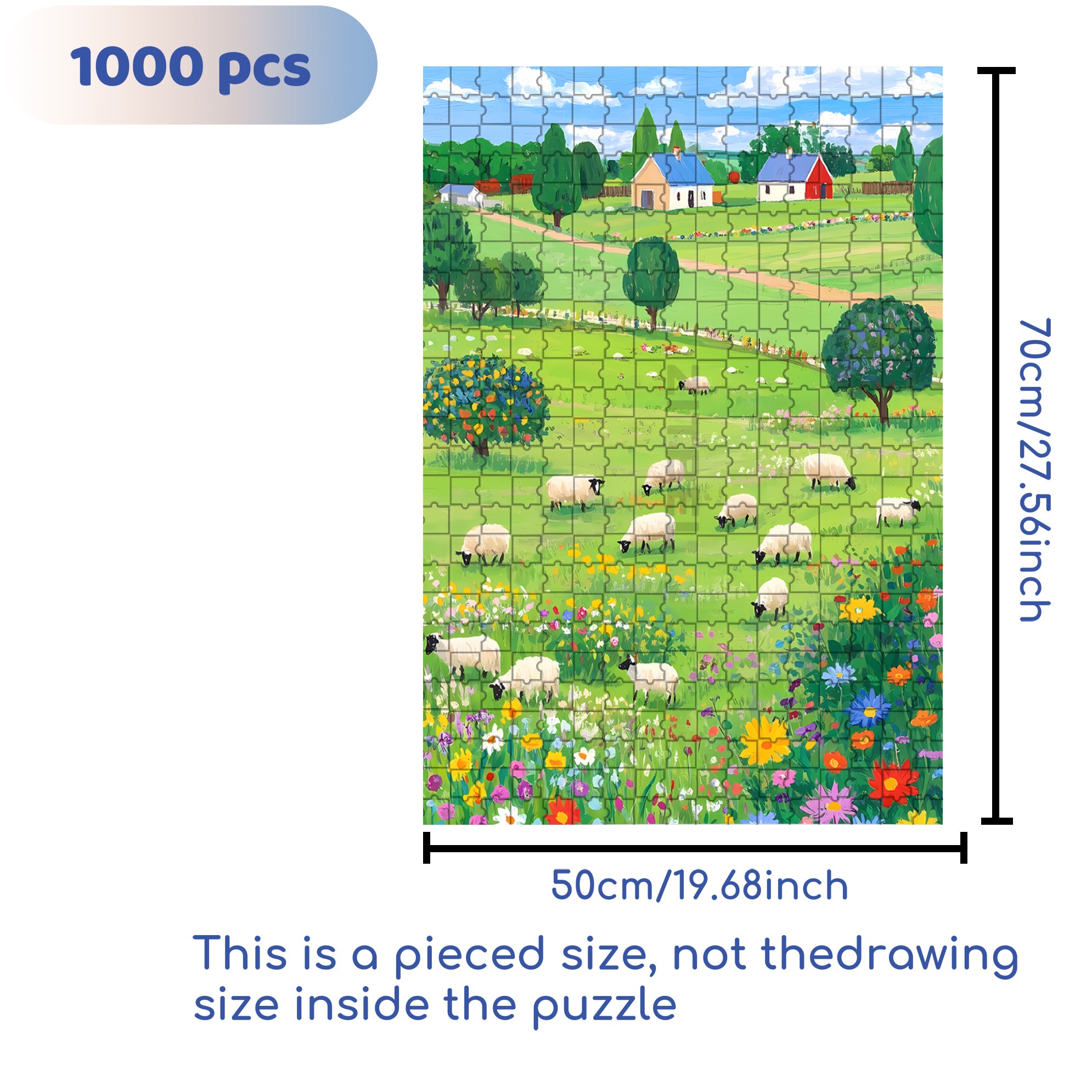 Grandpa's Farm 500pcs/1000pcs Jigsaw Puzzle, Scratch-Resistant, Interactive Family Game & Brain-Boosting DIY Decor, Perfect for Halloween, Christmas & New Year Gifts, Family Puzzle Game