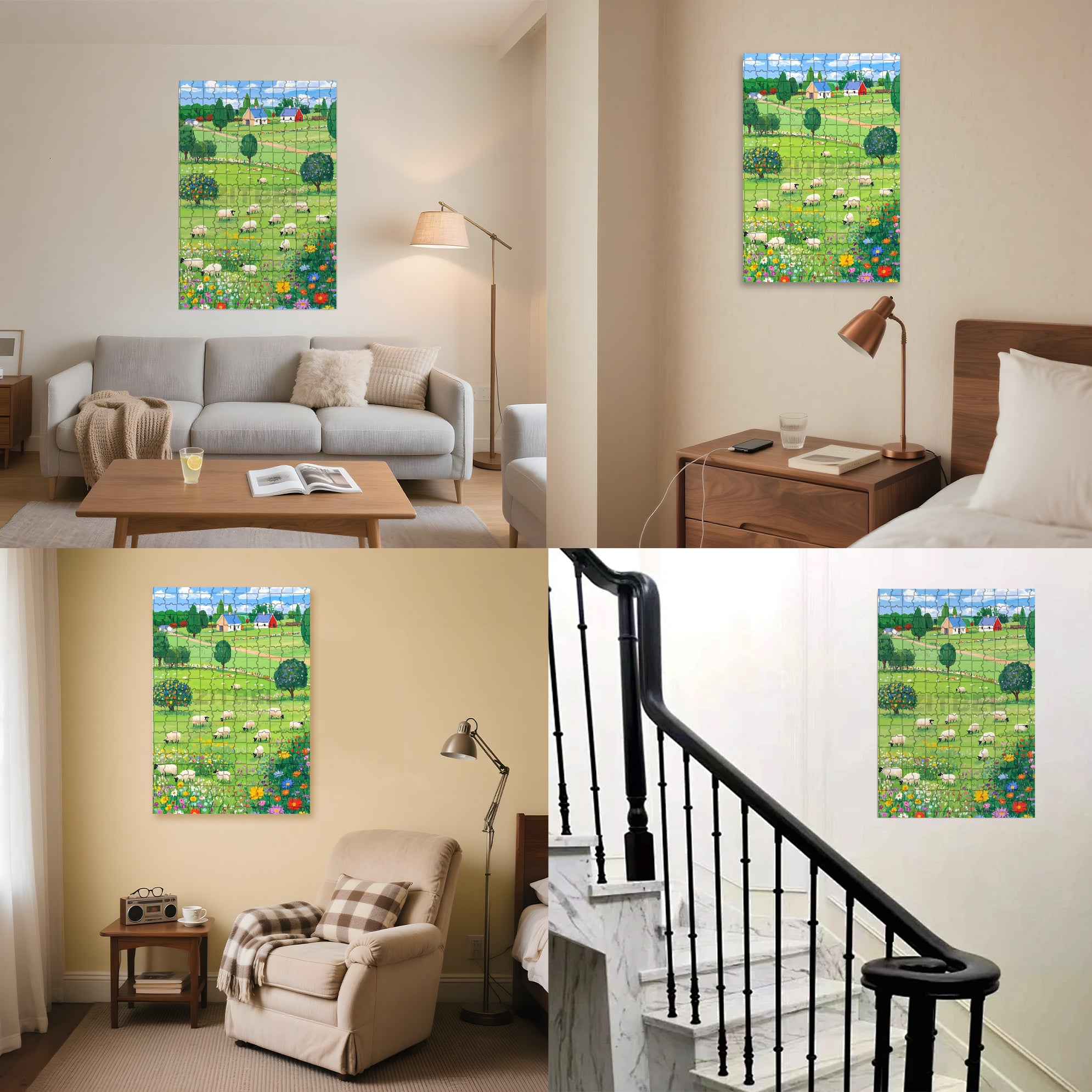 Grandpa's Farm 500pcs/1000pcs Jigsaw Puzzle, Scratch-Resistant, Interactive Family Game & Brain-Boosting DIY Decor, Perfect for Halloween, Christmas & New Year Gifts, Family Puzzle Game