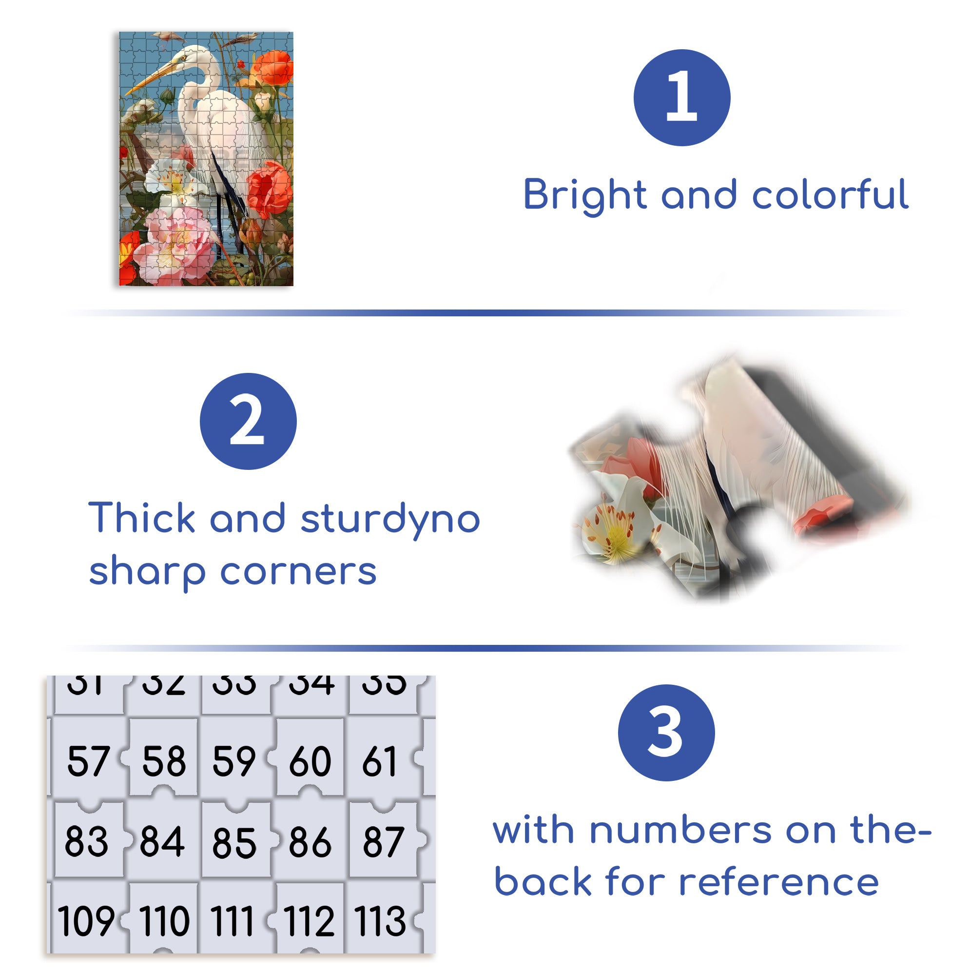 Heron 500pcs/1000pcs Jigsaw Puzzle, Scratch-Resistant, Interactive Family Game & Brain-Boosting DIY Decor, Perfect for Halloween, Christmas & New Year Gifts, Family Puzzle Game