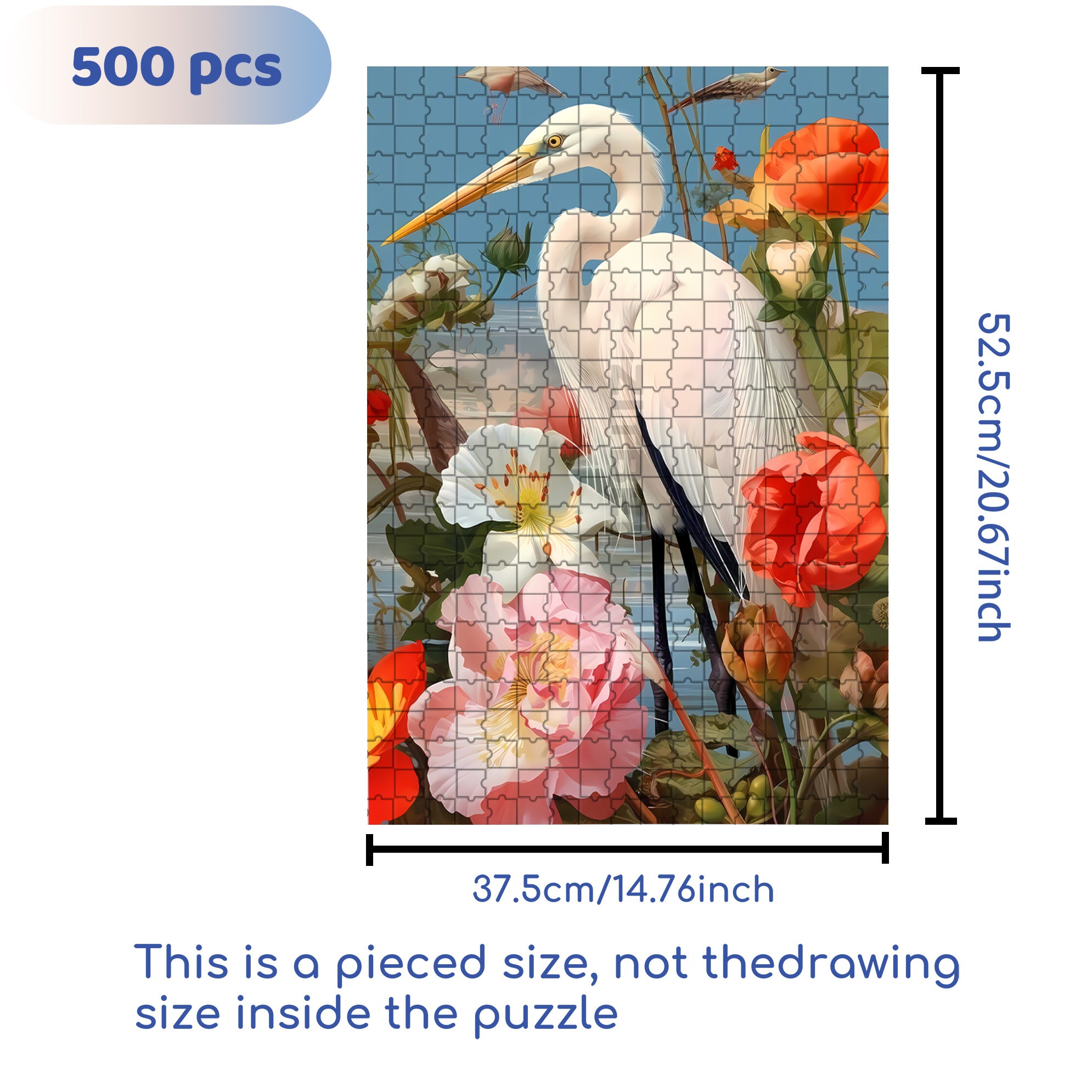 Heron 500pcs/1000pcs Jigsaw Puzzle, Scratch-Resistant, Interactive Family Game & Brain-Boosting DIY Decor, Perfect for Halloween, Christmas & New Year Gifts, Family Puzzle Game