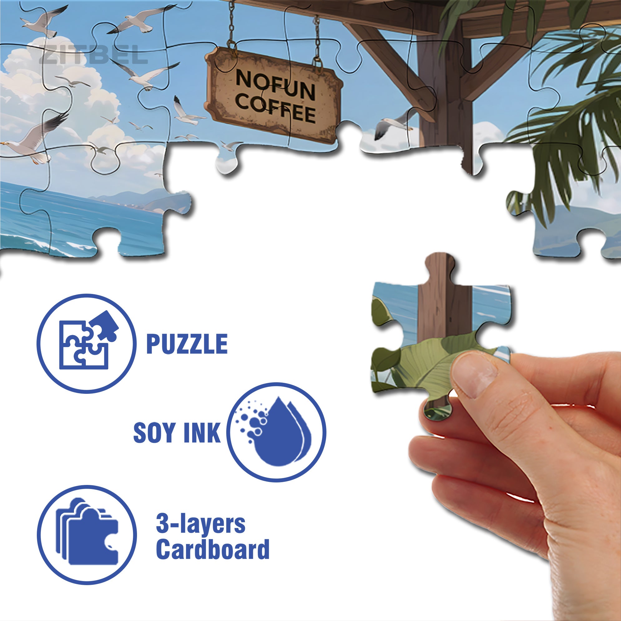Island Vacation 500pcs/1000pcs Jigsaw Puzzle, Scratch-Resistant, Interactive Family Game & Brain-Boosting DIY Decor, Perfect for Halloween, Christmas & New Year Gifts, Family Puzzle Game