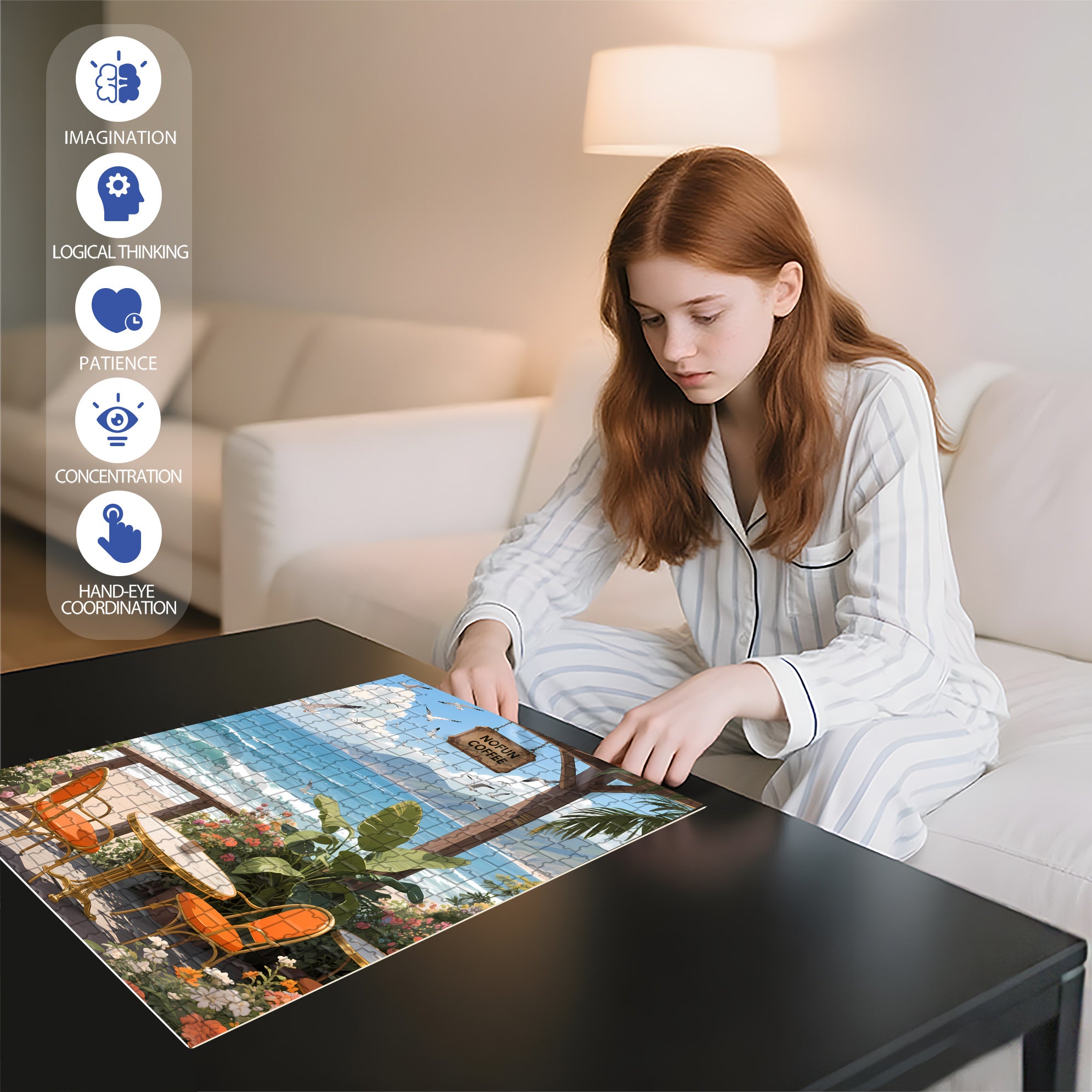 Island Vacation 500pcs/1000pcs Jigsaw Puzzle, Scratch-Resistant, Interactive Family Game & Brain-Boosting DIY Decor, Perfect for Halloween, Christmas & New Year Gifts, Family Puzzle Game