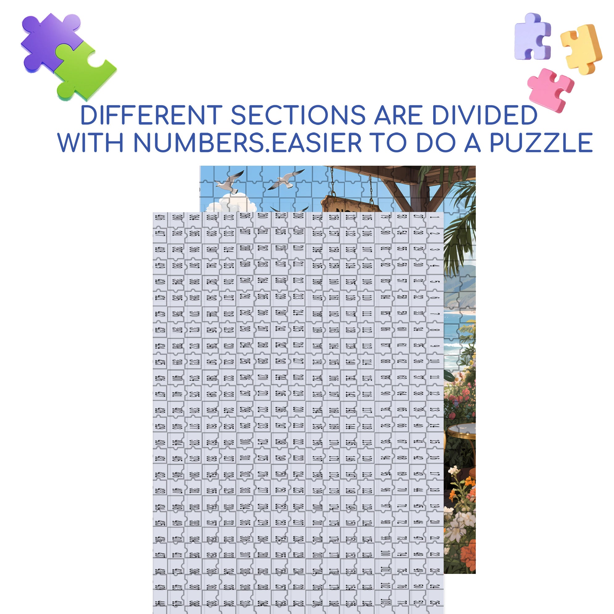 Island Vacation 500pcs/1000pcs Jigsaw Puzzle, Scratch-Resistant, Interactive Family Game & Brain-Boosting DIY Decor, Perfect for Halloween, Christmas & New Year Gifts, Family Puzzle Game