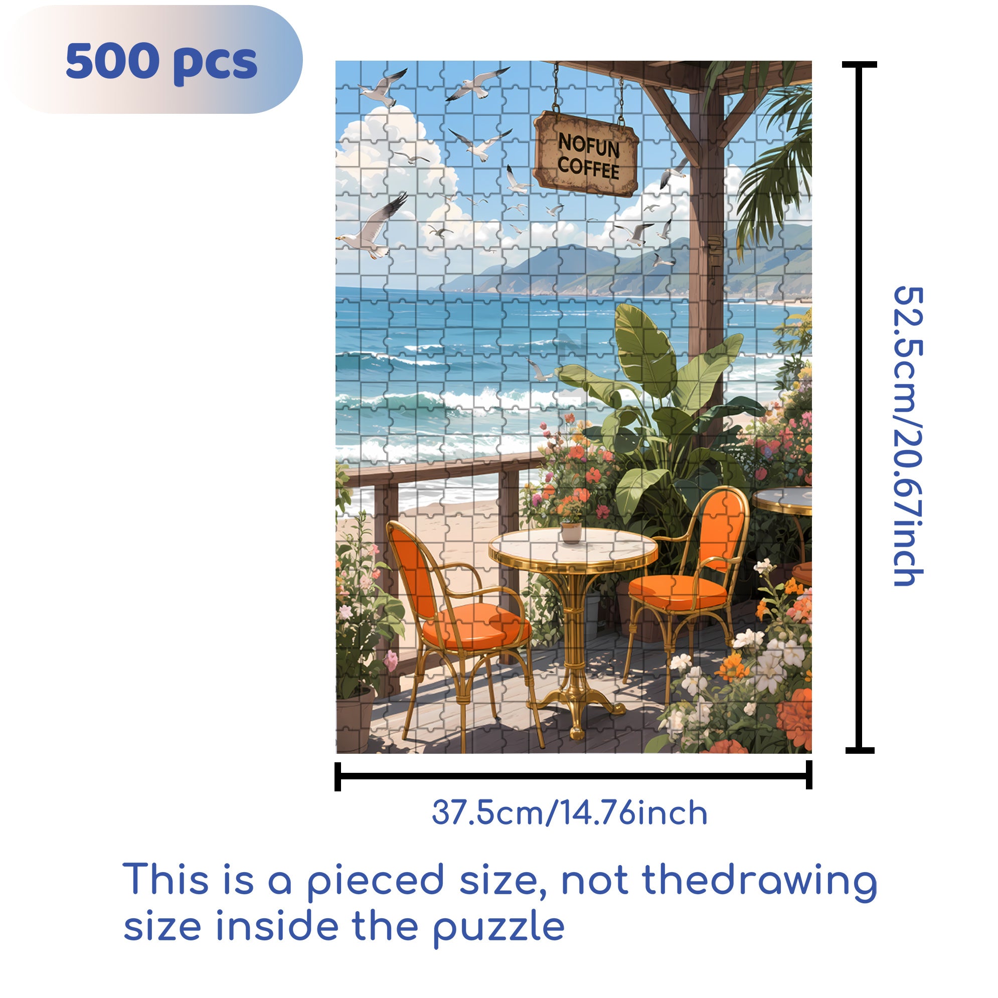 Island Vacation 500pcs/1000pcs Jigsaw Puzzle, Scratch-Resistant, Interactive Family Game & Brain-Boosting DIY Decor, Perfect for Halloween, Christmas & New Year Gifts, Family Puzzle Game