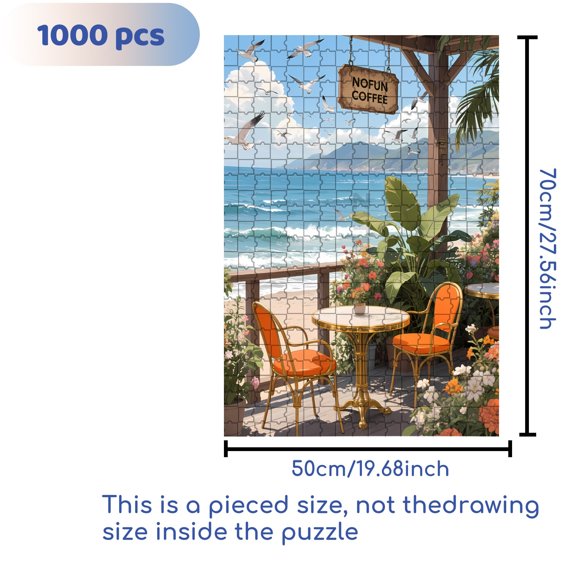 Island Vacation 500pcs/1000pcs Jigsaw Puzzle, Scratch-Resistant, Interactive Family Game & Brain-Boosting DIY Decor, Perfect for Halloween, Christmas & New Year Gifts, Family Puzzle Game