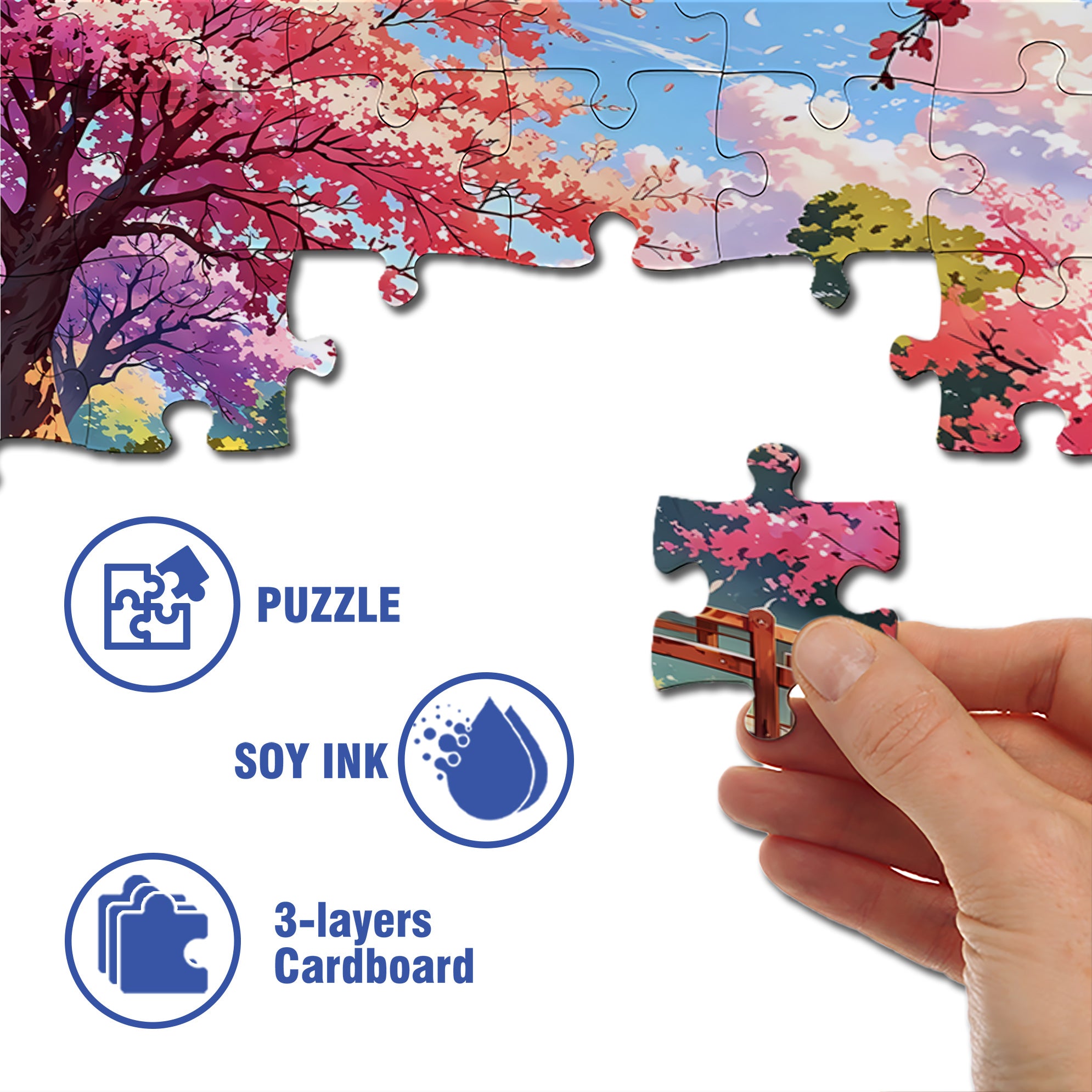 Japanese Landscape 2 500pcs/1000pcs Jigsaw Puzzle, Scratch-Resistant, Interactive Family Game & Brain-Boosting DIY Decor, Perfect for Halloween, Christmas & New Year Gifts, Family Puzzle Game