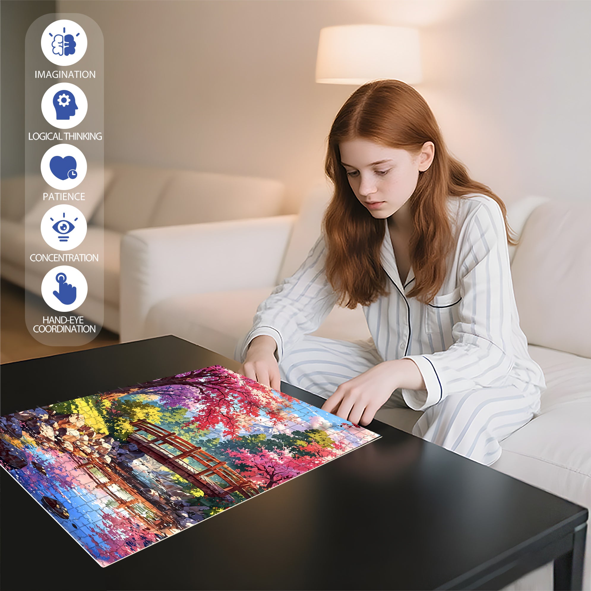Japanese Landscape 2 500pcs/1000pcs Jigsaw Puzzle, Scratch-Resistant, Interactive Family Game & Brain-Boosting DIY Decor, Perfect for Halloween, Christmas & New Year Gifts, Family Puzzle Game