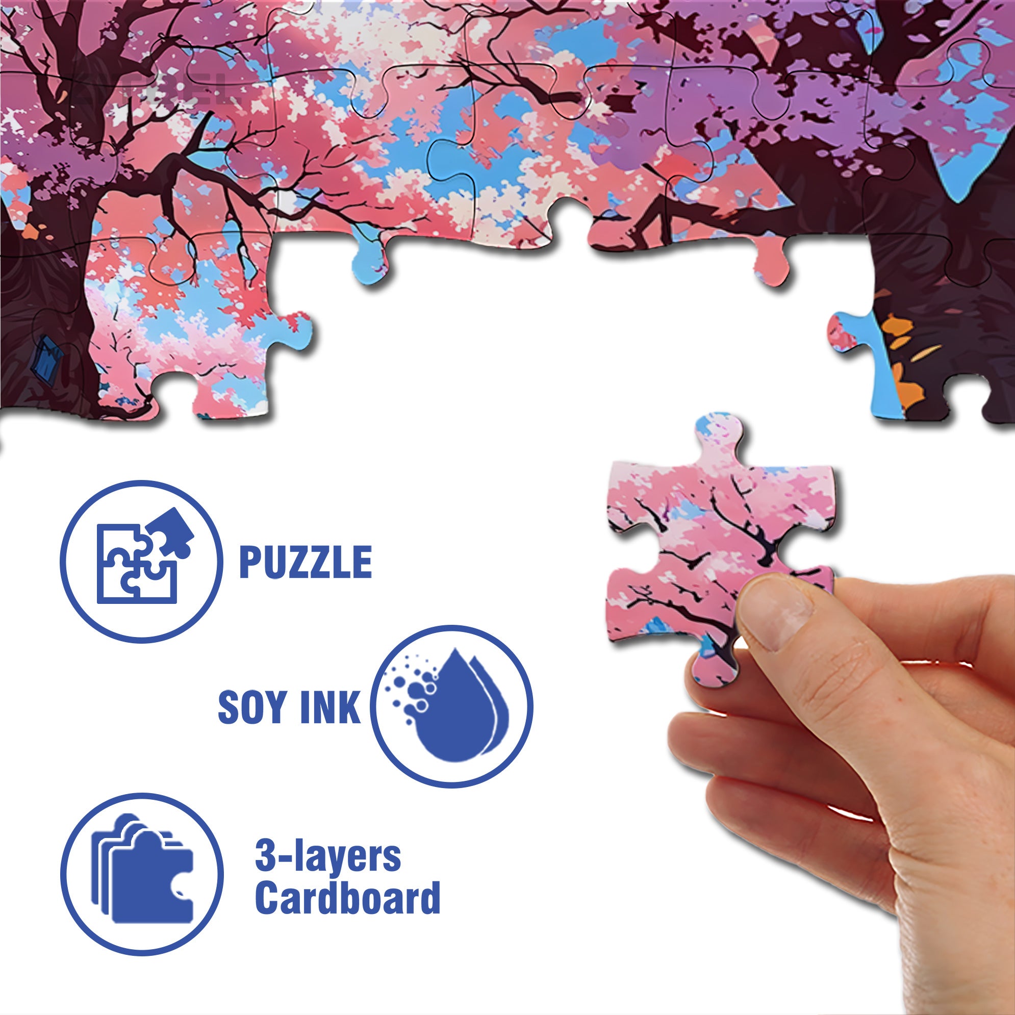 Japanese Landscape 500pcs/1000pcs Jigsaw Puzzle, Scratch-Resistant, Interactive Family Game & Brain-Boosting DIY Decor, Perfect for Halloween, Christmas & New Year Gifts, Family Puzzle Game