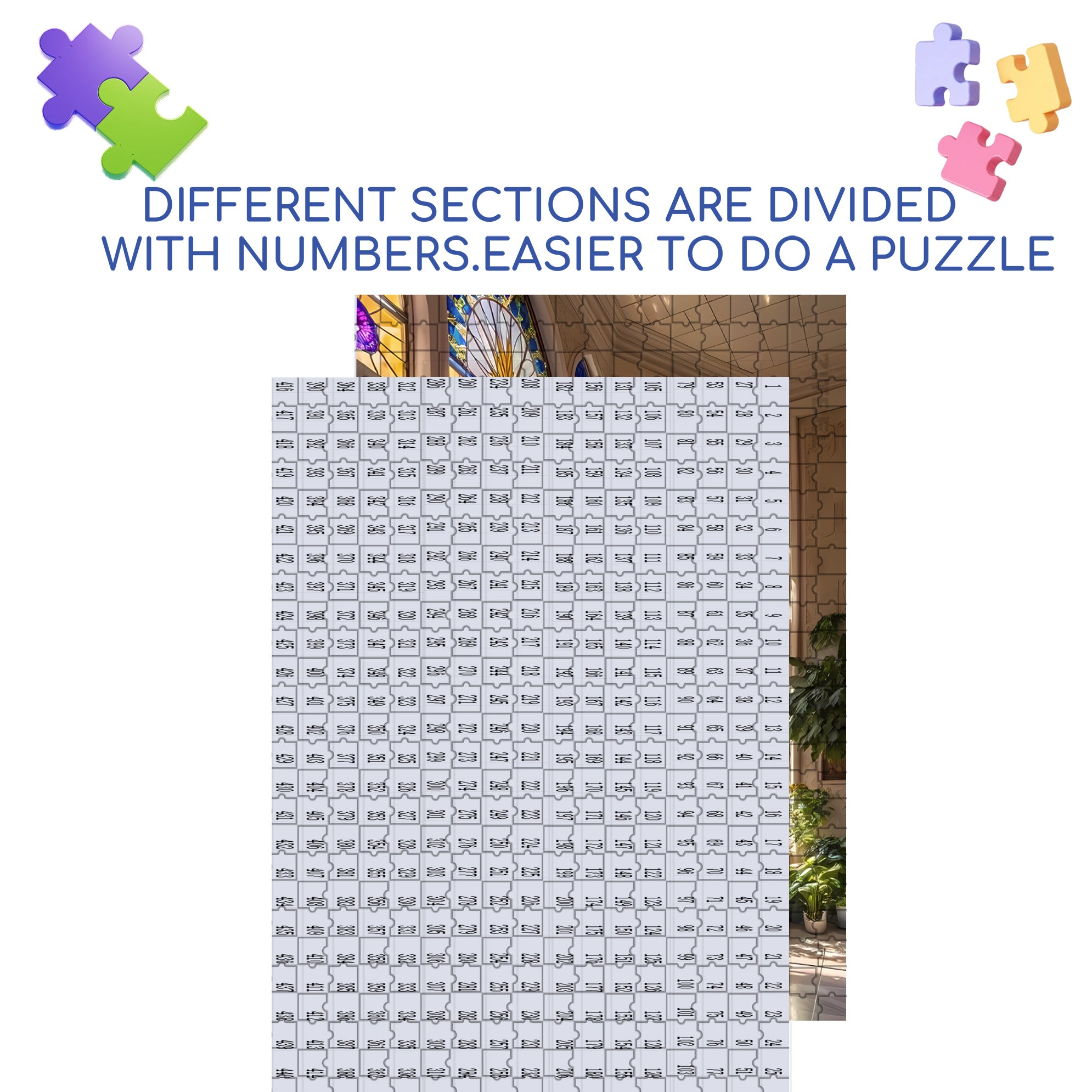 Mosaic Of Light 500pcs/1000pcs Jigsaw Puzzle, Scratch-Resistant, Interactive Family Game & Brain-Boosting DIY Decor, Perfect for Halloween, Christmas & New Year Gifts, Family Puzzle Game