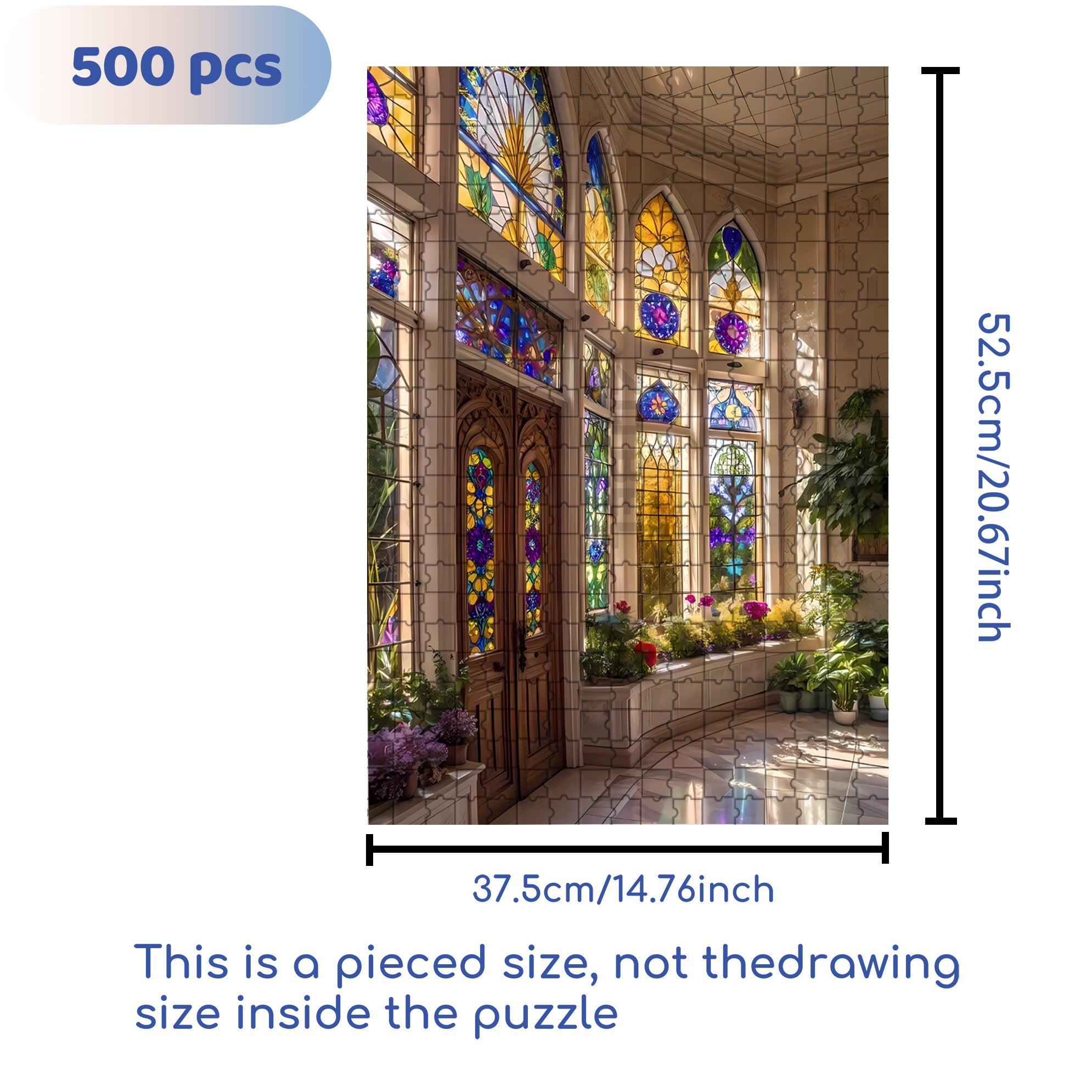 Mosaic Of Light 500pcs/1000pcs Jigsaw Puzzle, Scratch-Resistant, Interactive Family Game & Brain-Boosting DIY Decor, Perfect for Halloween, Christmas & New Year Gifts, Family Puzzle Game