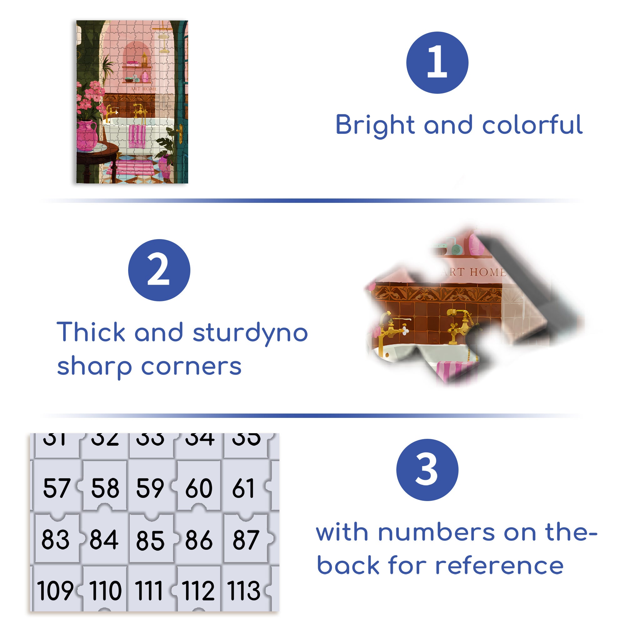 My Bathroom 500pcs/1000pcs Jigsaw Puzzle, Scratch-Resistant, Interactive Family Game & Brain-Boosting DIY Decor, Perfect for Halloween, Christmas & New Year Gifts, Family Puzzle Game