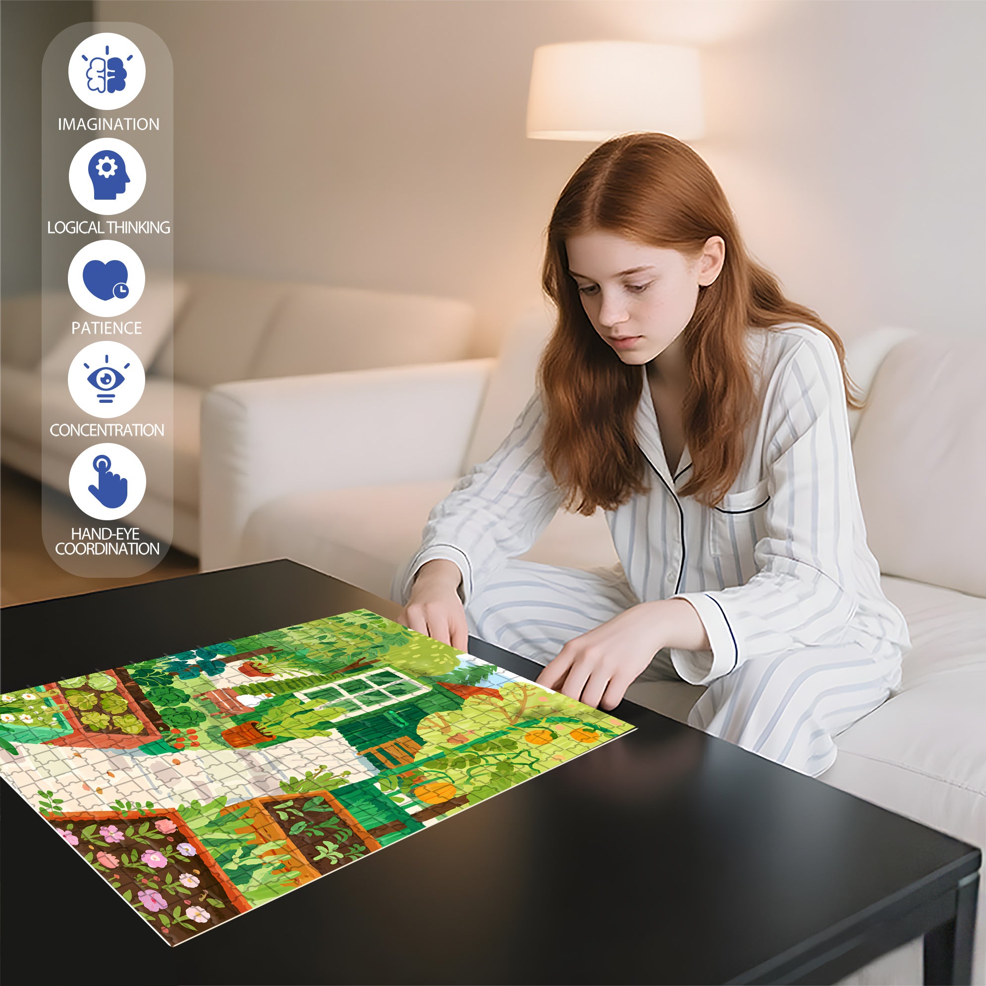 My Vegetable Garden 500pcs/1000pcs Jigsaw Puzzle, Scratch-Resistant, Interactive Family Game & Brain-Boosting DIY Decor, Perfect for Halloween, Christmas & New Year Gifts, Family Puzzle Game