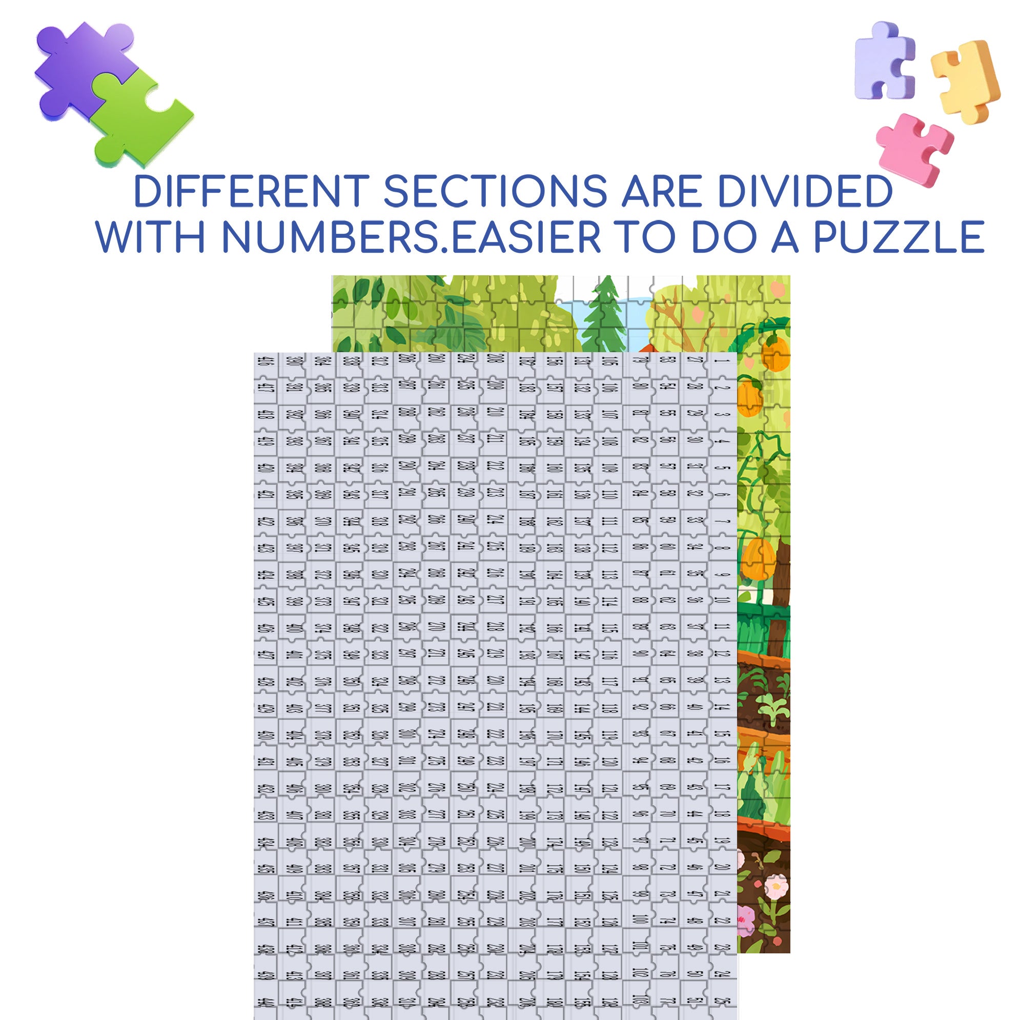 My Vegetable Garden 500pcs/1000pcs Jigsaw Puzzle, Scratch-Resistant, Interactive Family Game & Brain-Boosting DIY Decor, Perfect for Halloween, Christmas & New Year Gifts, Family Puzzle Game