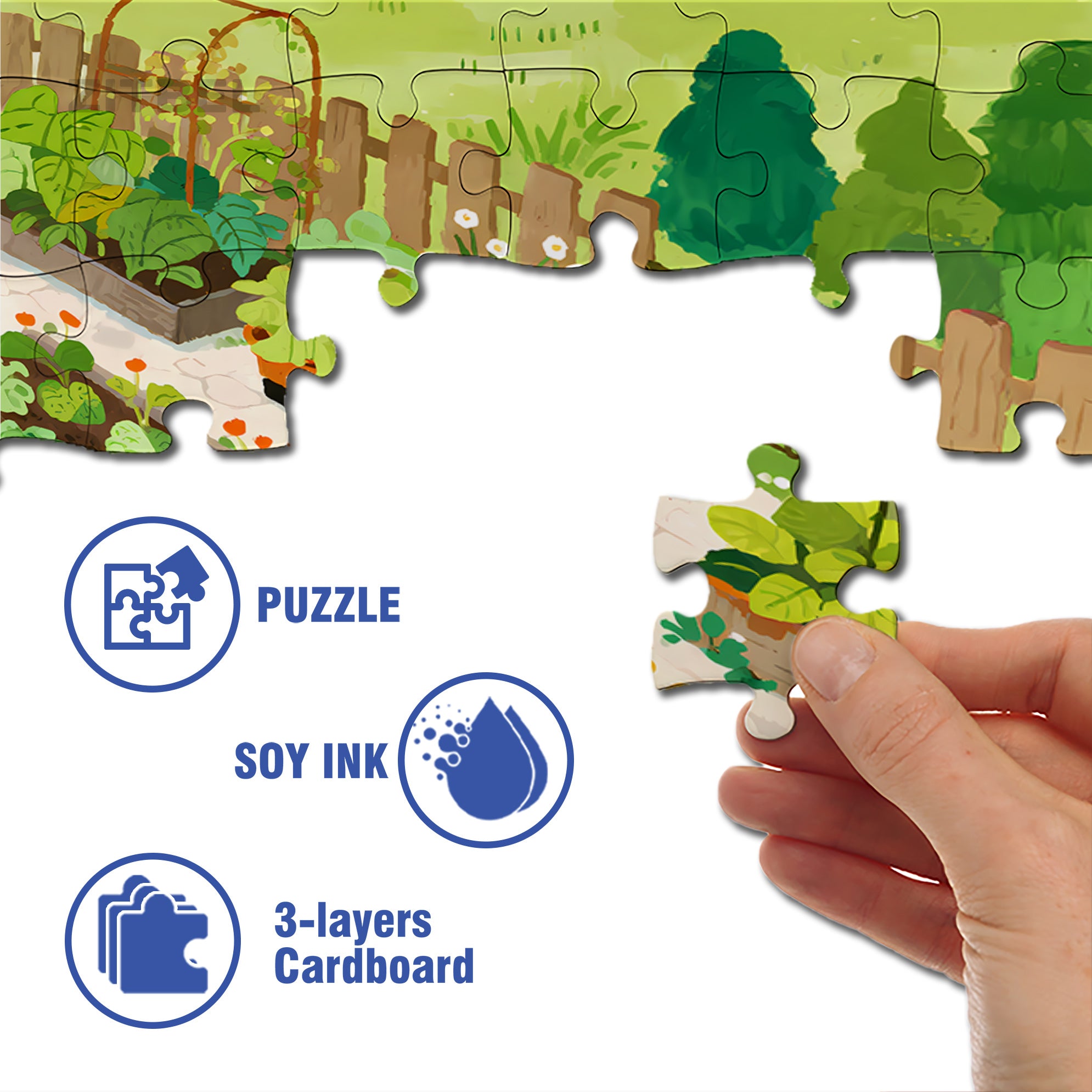 My Vegetable Garden2 500pcs/1000pcs Jigsaw Puzzle, Scratch-Resistant, Interactive Family Game & Brain-Boosting DIY Decor, Perfect for Halloween, Christmas & New Year Gifts, Family Puzzle Game