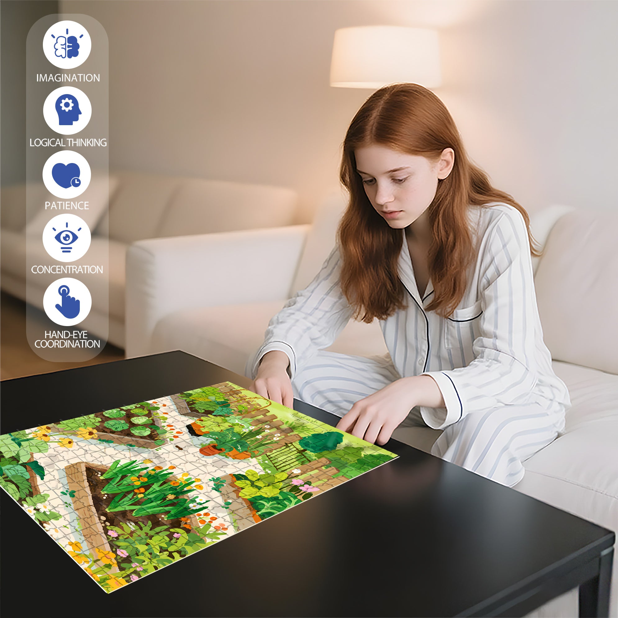 My Vegetable Garden2 500pcs/1000pcs Jigsaw Puzzle, Scratch-Resistant, Interactive Family Game & Brain-Boosting DIY Decor, Perfect for Halloween, Christmas & New Year Gifts, Family Puzzle Game