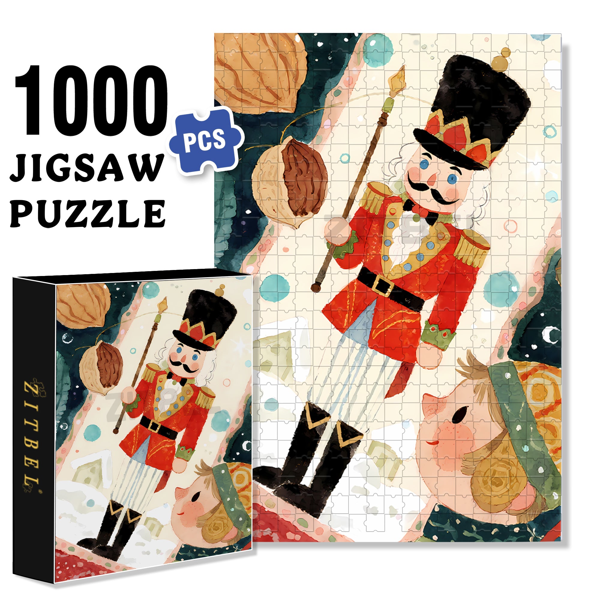 Nutcracker2 500pcs/1000pcs Jigsaw Puzzle, Scratch-Resistant, Interactive Family Game & Brain-Boosting DIY Decor, Perfect for Halloween, Christmas & New Year Gifts, Family Puzzle Game