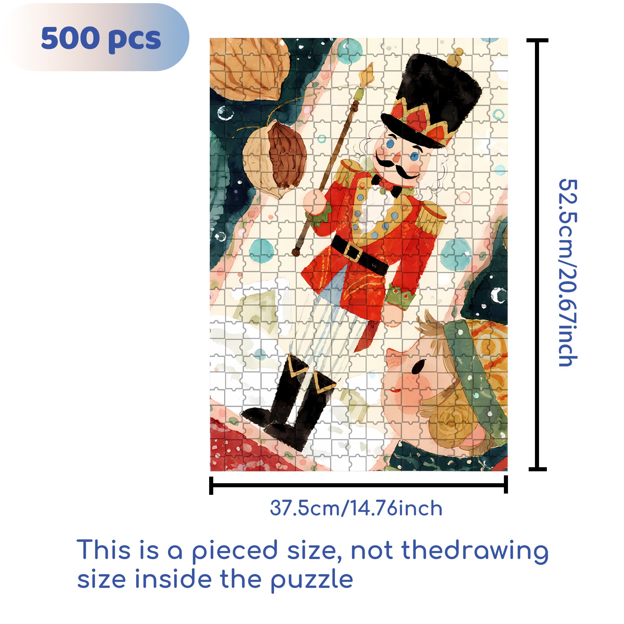 Nutcracker2 500pcs/1000pcs Jigsaw Puzzle, Scratch-Resistant, Interactive Family Game & Brain-Boosting DIY Decor, Perfect for Halloween, Christmas & New Year Gifts, Family Puzzle Game