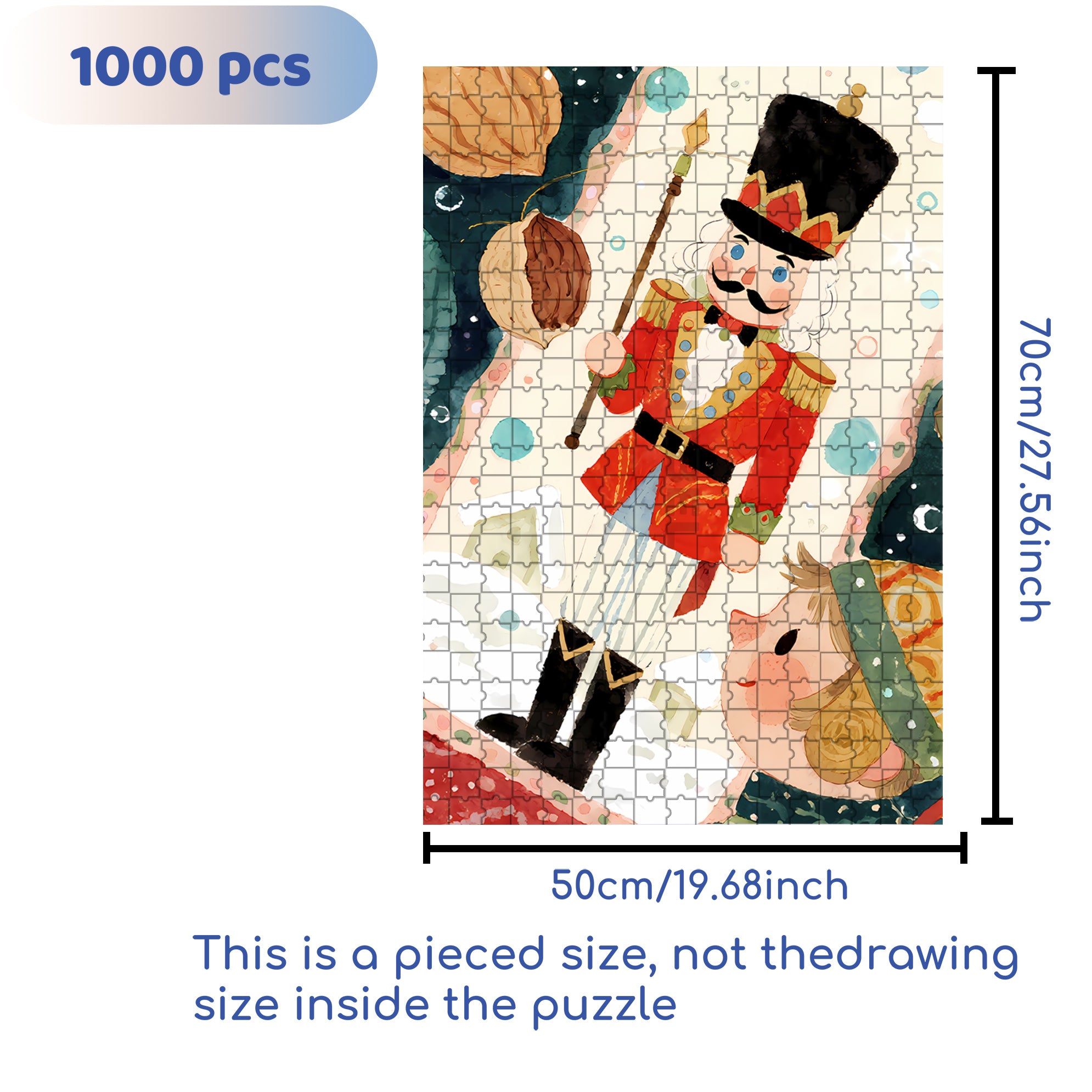 Nutcracker2 500pcs/1000pcs Jigsaw Puzzle, Scratch-Resistant, Interactive Family Game & Brain-Boosting DIY Decor, Perfect for Halloween, Christmas & New Year Gifts, Family Puzzle Game