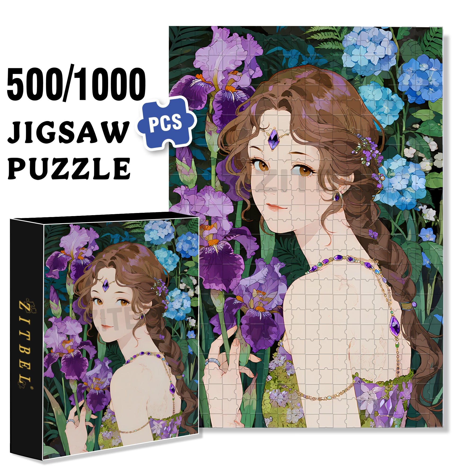 Pretty 500pcs/1000pcs Jigsaw Puzzle, Scratch-Resistant, Interactive Family Game & Brain-Boosting DIY Decor, Perfect for Halloween, Christmas & New Year Gifts, Family Puzzle Game
