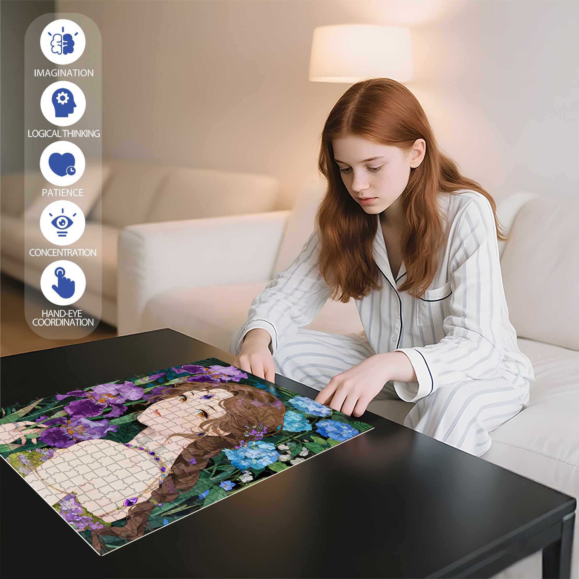 Pretty 500pcs/1000pcs Jigsaw Puzzle, Scratch-Resistant, Interactive Family Game & Brain-Boosting DIY Decor, Perfect for Halloween, Christmas & New Year Gifts, Family Puzzle Game