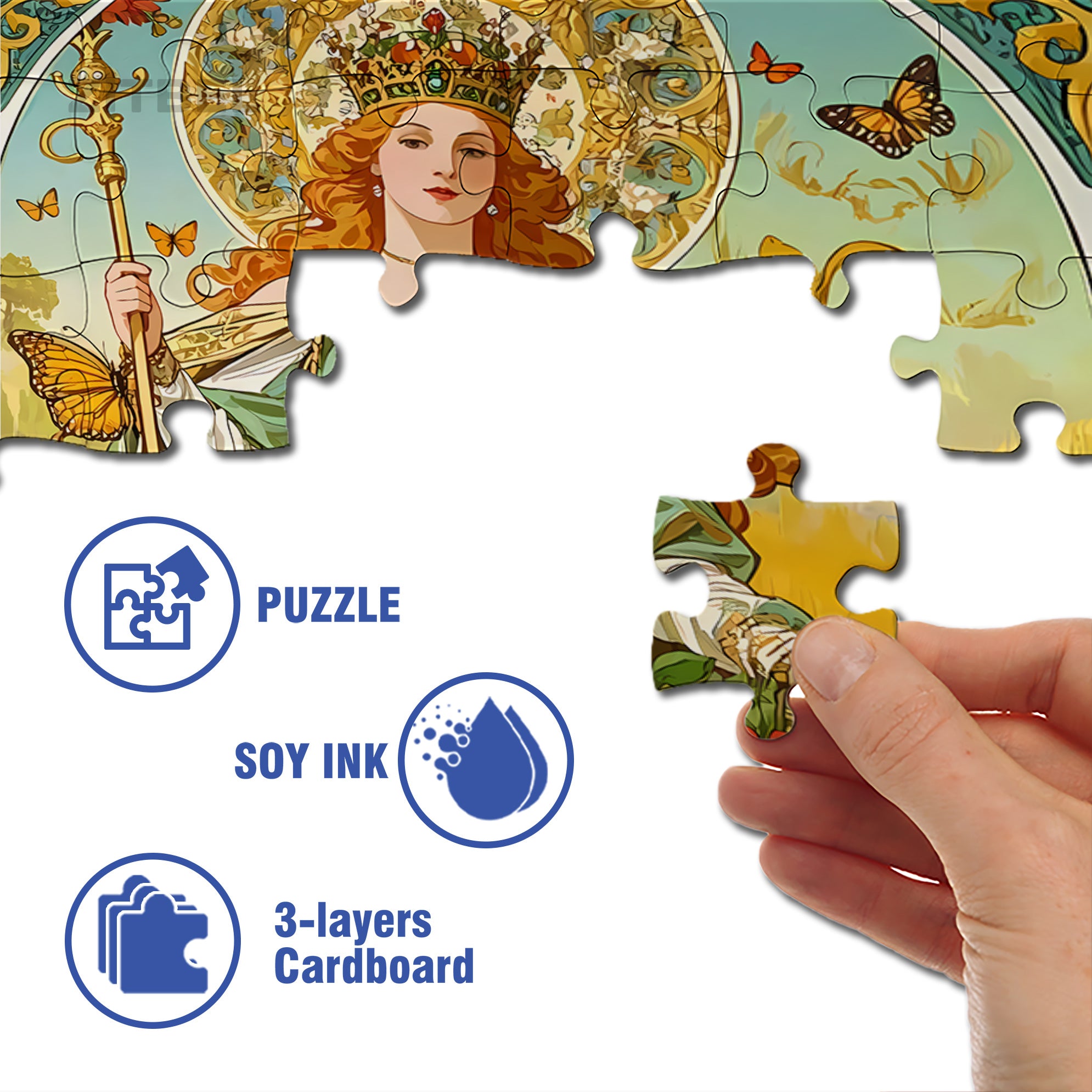 Queen 500pcs/1000pcs Jigsaw Puzzle, Scratch-Resistant, Interactive Family Game & Brain-Boosting DIY Decor, Perfect for Halloween, Christmas & New Year Gifts, Family Puzzle Game