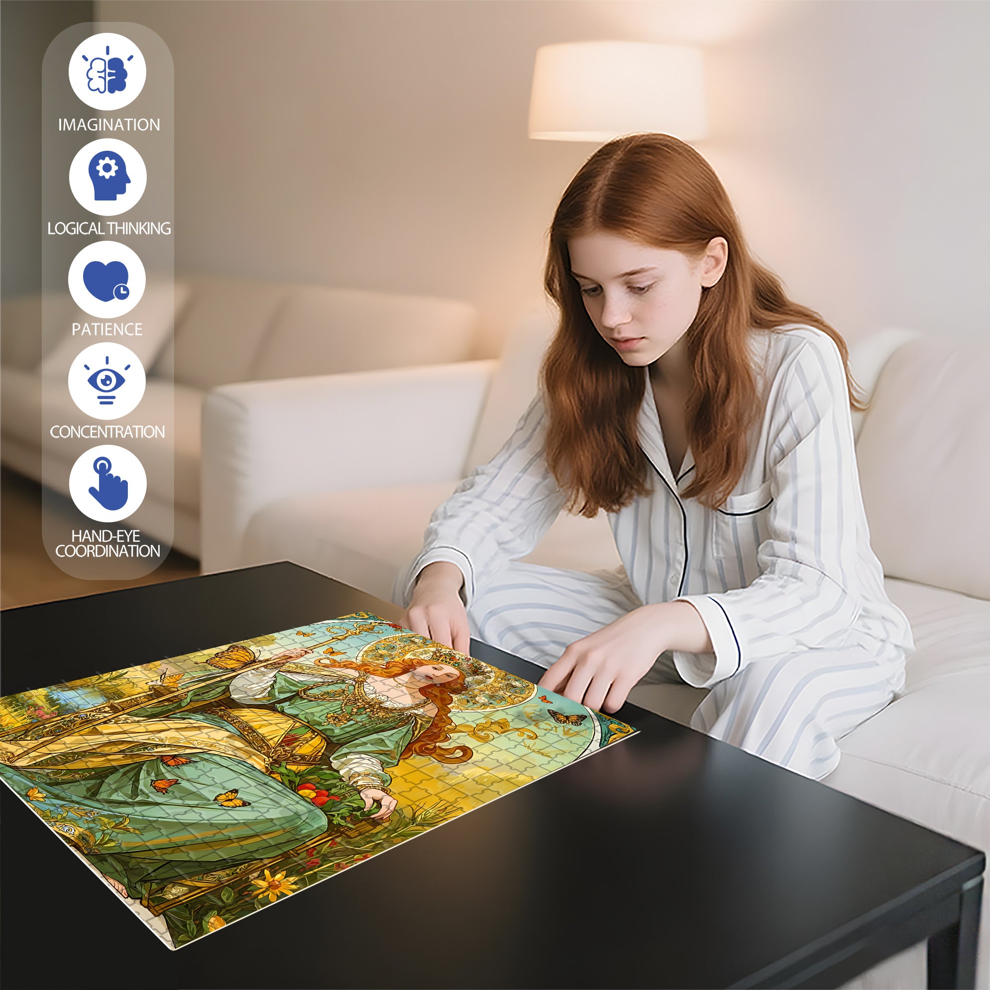 Queen 500pcs/1000pcs Jigsaw Puzzle, Scratch-Resistant, Interactive Family Game & Brain-Boosting DIY Decor, Perfect for Halloween, Christmas & New Year Gifts, Family Puzzle Game