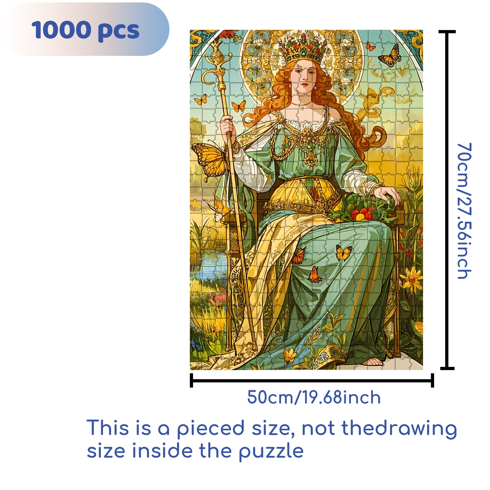 Queen 500pcs/1000pcs Jigsaw Puzzle, Scratch-Resistant, Interactive Family Game & Brain-Boosting DIY Decor, Perfect for Halloween, Christmas & New Year Gifts, Family Puzzle Game