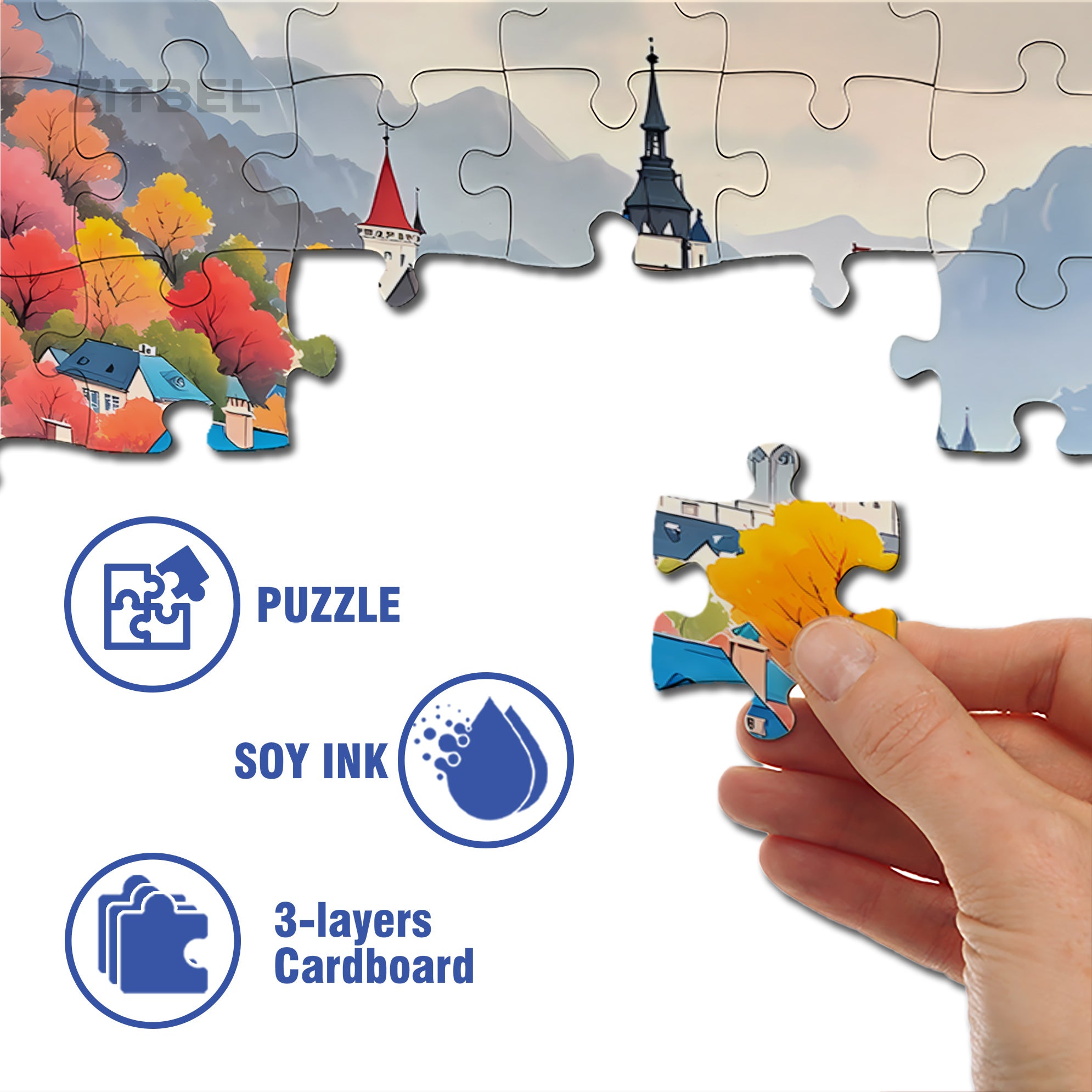 Quiet And Colorful Forests 500pcs/1000pcs Jigsaw Puzzle, Scratch-Resistant, Interactive Family Game & Brain-Boosting DIY Decor, Perfect for Halloween, Christmas & New Year Gifts, Family Puzzle Game