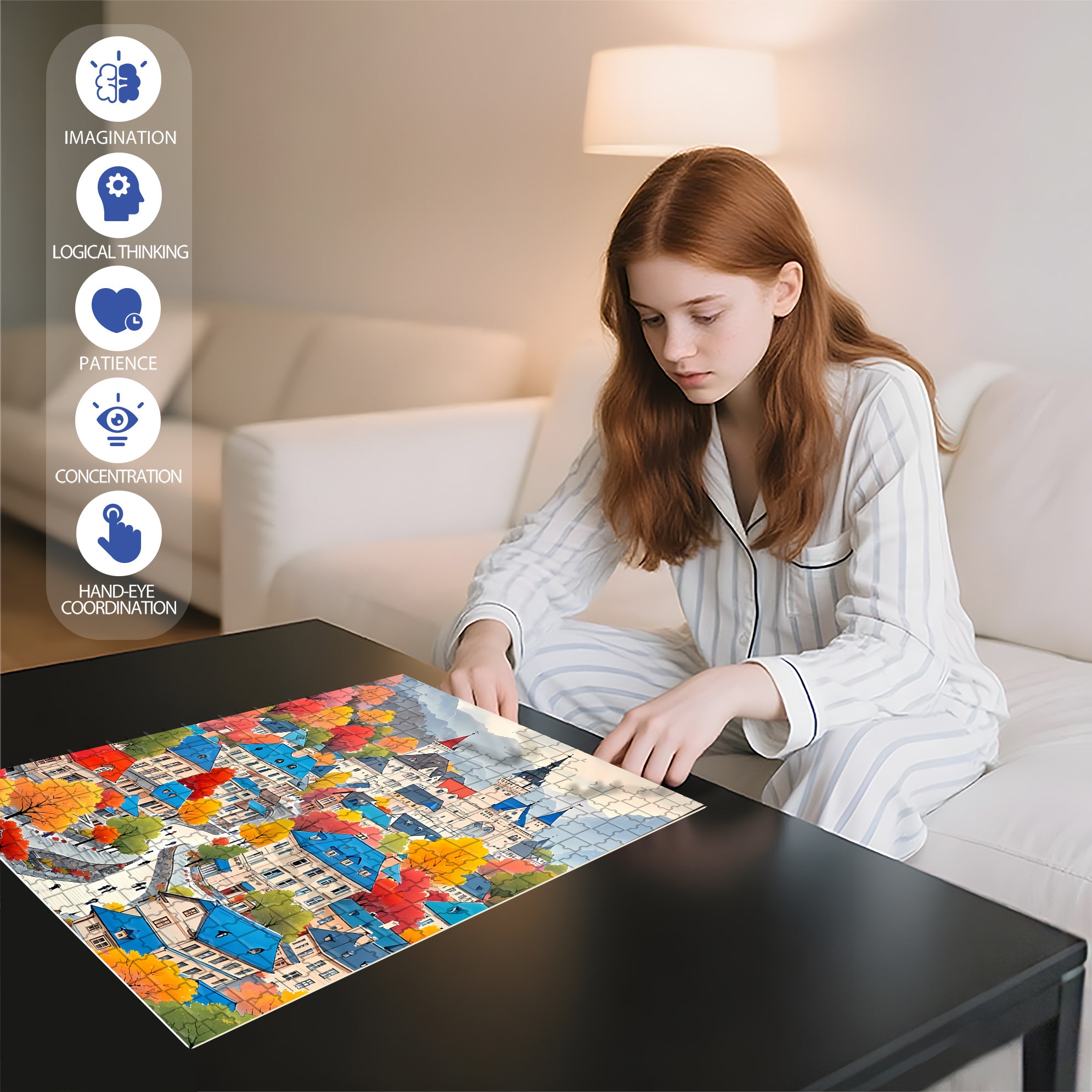 Quiet And Colorful Forests 500pcs/1000pcs Jigsaw Puzzle, Scratch-Resistant, Interactive Family Game & Brain-Boosting DIY Decor, Perfect for Halloween, Christmas & New Year Gifts, Family Puzzle Game