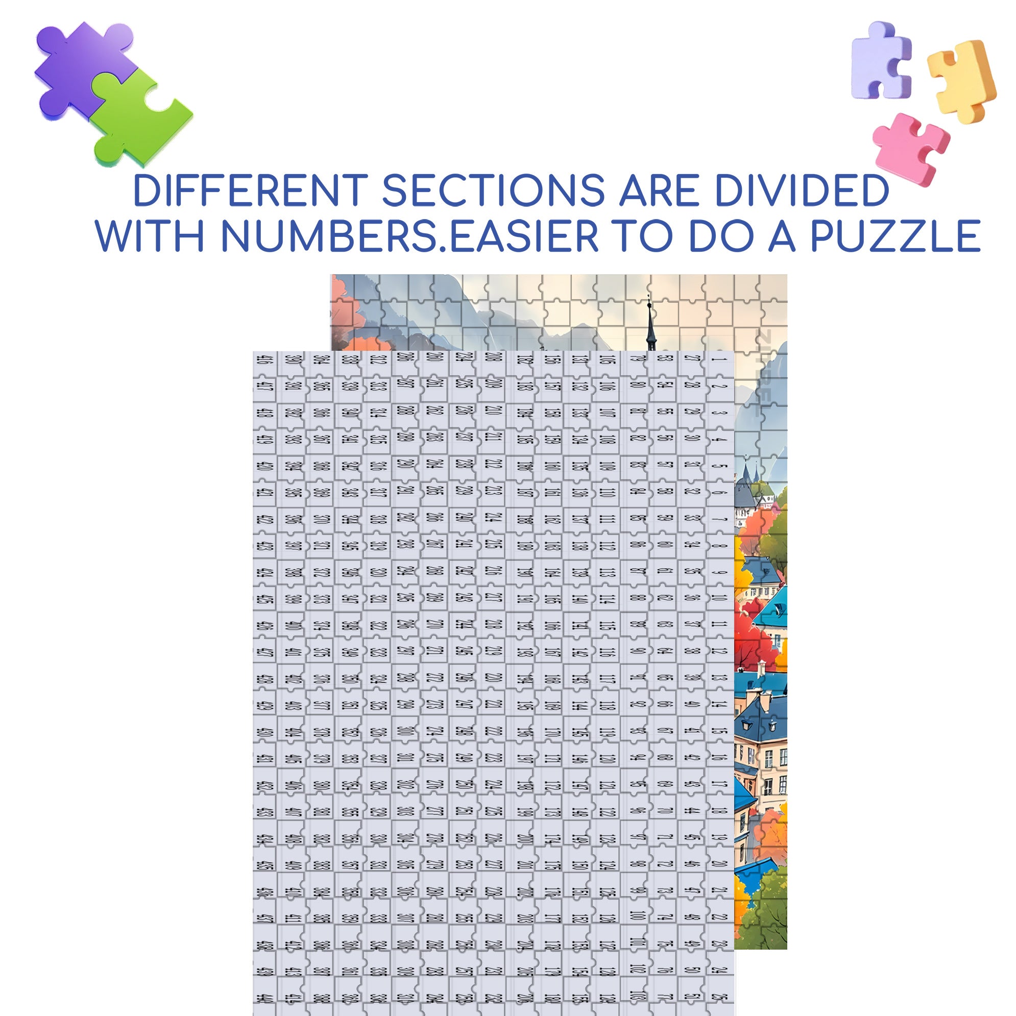 Quiet And Colorful Forests 500pcs/1000pcs Jigsaw Puzzle, Scratch-Resistant, Interactive Family Game & Brain-Boosting DIY Decor, Perfect for Halloween, Christmas & New Year Gifts, Family Puzzle Game