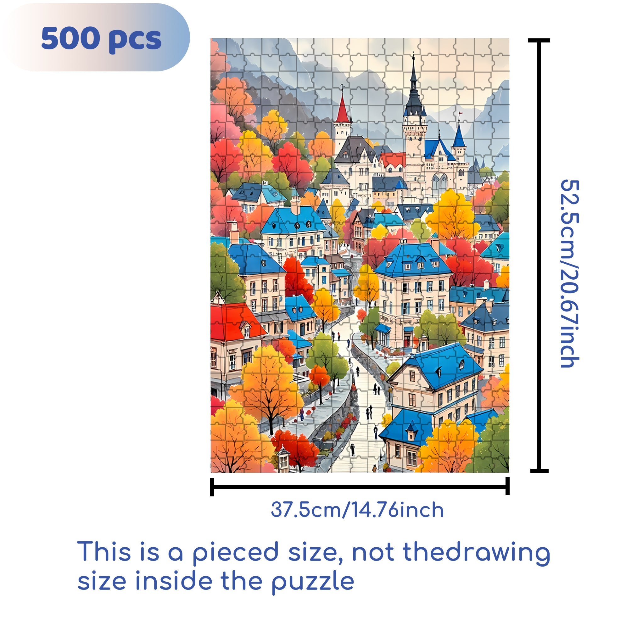Quiet And Colorful Forests 500pcs/1000pcs Jigsaw Puzzle, Scratch-Resistant, Interactive Family Game & Brain-Boosting DIY Decor, Perfect for Halloween, Christmas & New Year Gifts, Family Puzzle Game