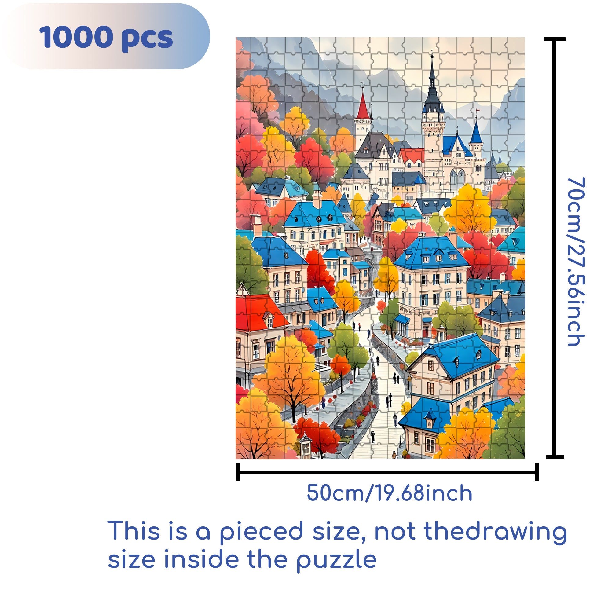 Quiet And Colorful Forests 500pcs/1000pcs Jigsaw Puzzle, Scratch-Resistant, Interactive Family Game & Brain-Boosting DIY Decor, Perfect for Halloween, Christmas & New Year Gifts, Family Puzzle Game