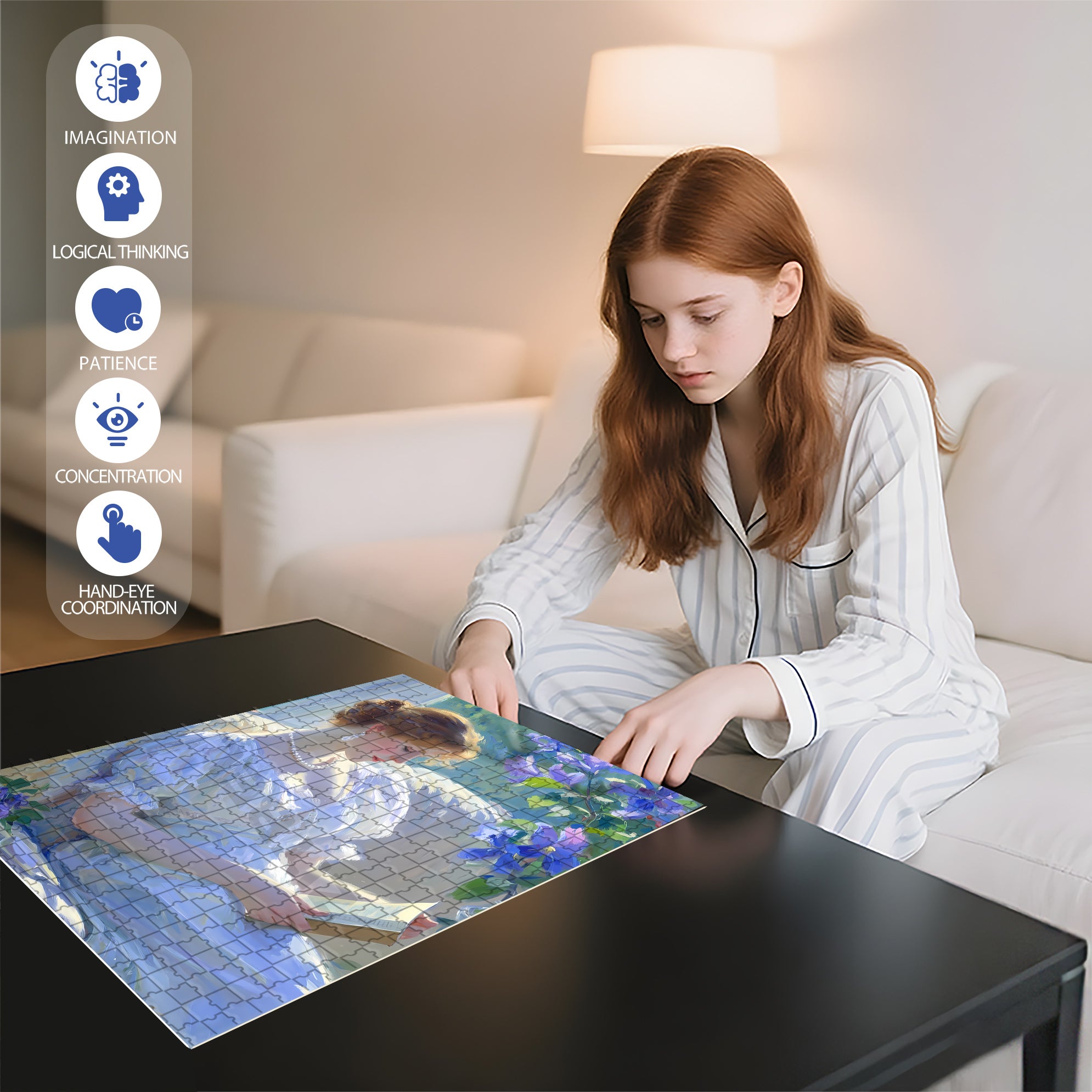Read Quietly 500pcs/1000pcs Jigsaw Puzzle, Scratch-Resistant, Interactive Family Game & Brain-Boosting DIY Decor, Perfect for Halloween, Christmas & New Year Gifts, Family Puzzle Game