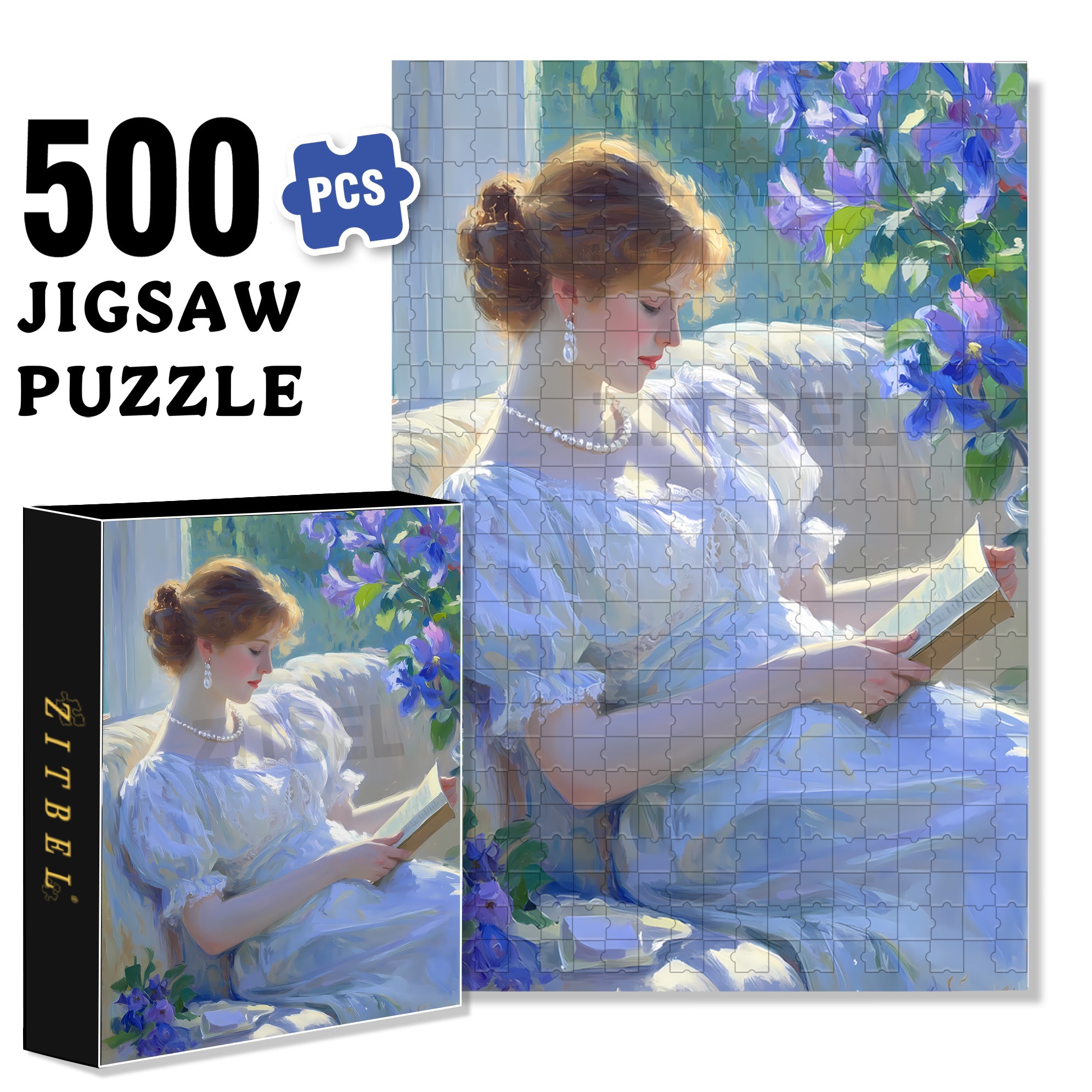 Read Quietly 500pcs/1000pcs Jigsaw Puzzle, Scratch-Resistant, Interactive Family Game & Brain-Boosting DIY Decor, Perfect for Halloween, Christmas & New Year Gifts, Family Puzzle Game