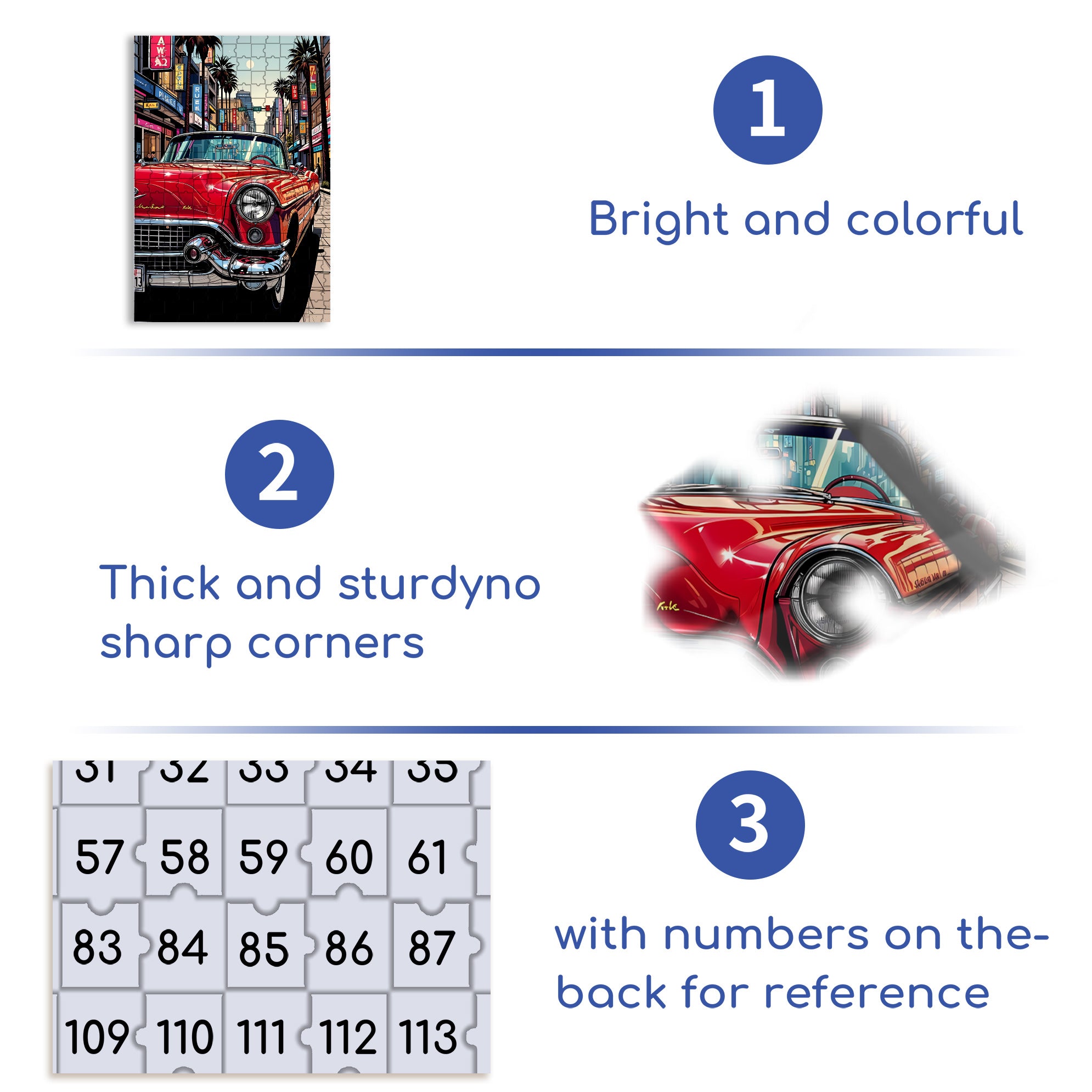 Red Convertible Sports Car 500pcs/1000pcs Jigsaw Puzzle, Scratch-Resistant, Interactive Family Game & Brain-Boosting DIY Decor, Perfect for Halloween, Christmas & New Year Gifts, Family Puzzle Game