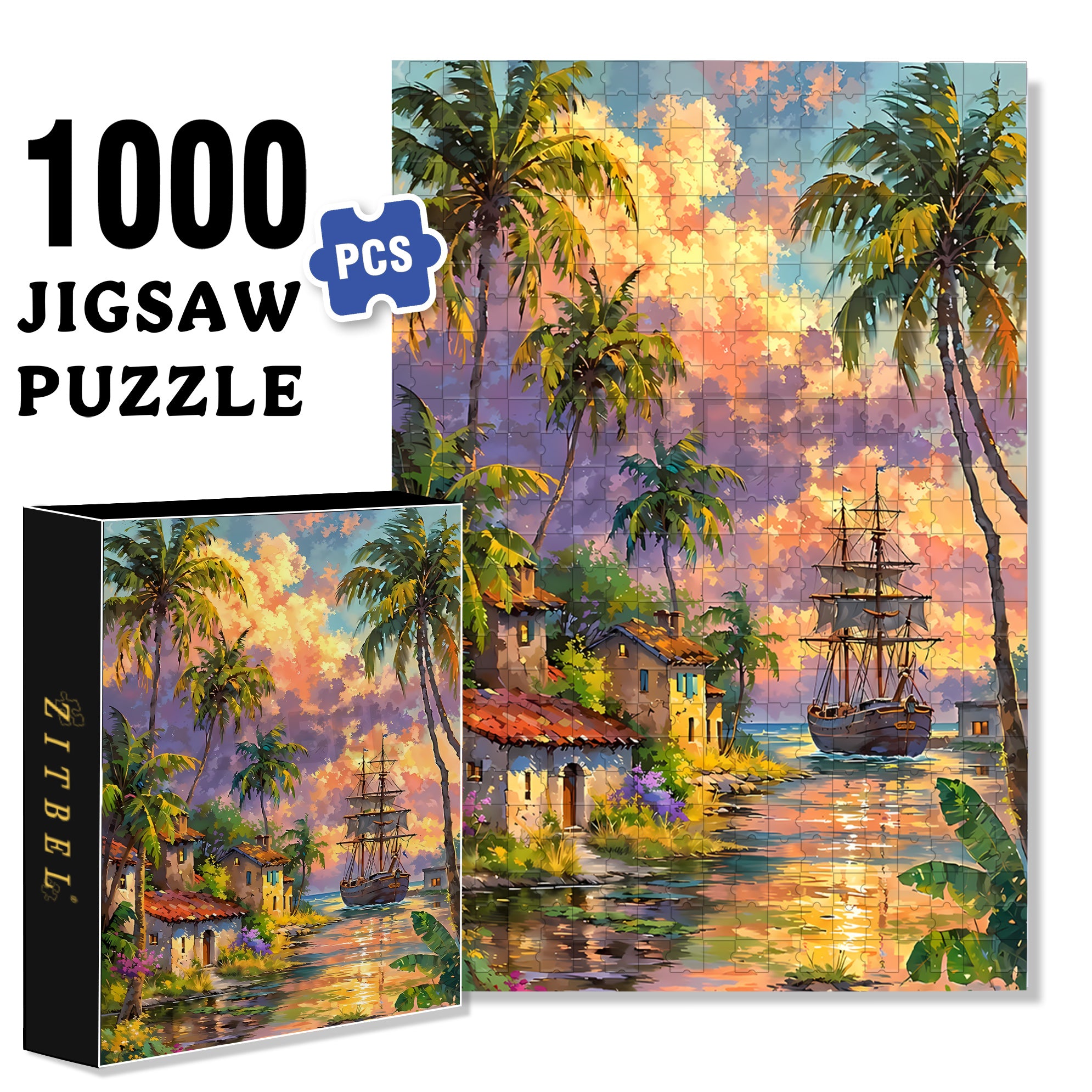 Return 500pcs/1000pcs Jigsaw Puzzle, Scratch-Resistant, Interactive Family Game & Brain-Boosting DIY Decor, Perfect for Halloween, Christmas & New Year Gifts, Family Puzzle Game