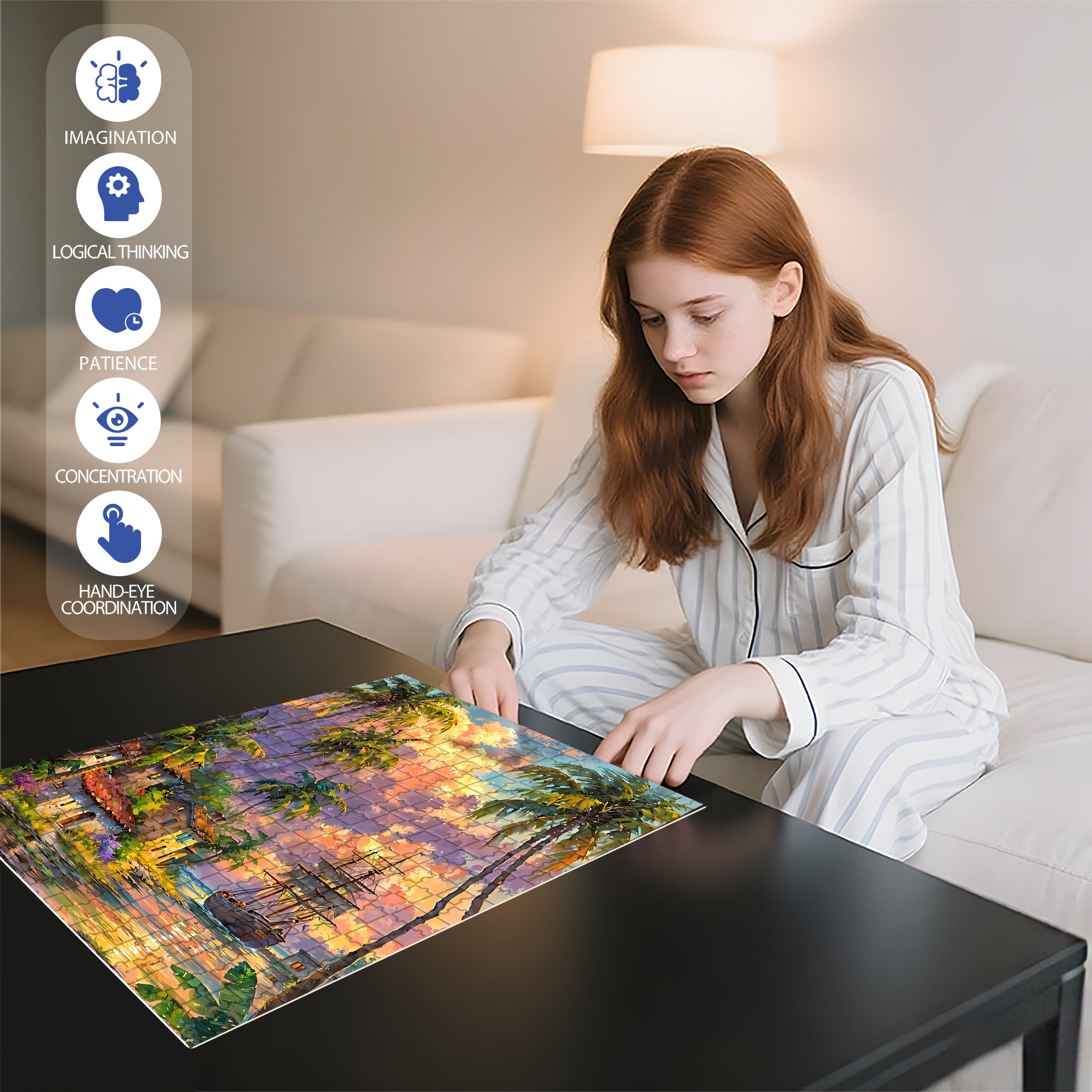 Return 500pcs/1000pcs Jigsaw Puzzle, Scratch-Resistant, Interactive Family Game & Brain-Boosting DIY Decor, Perfect for Halloween, Christmas & New Year Gifts, Family Puzzle Game
