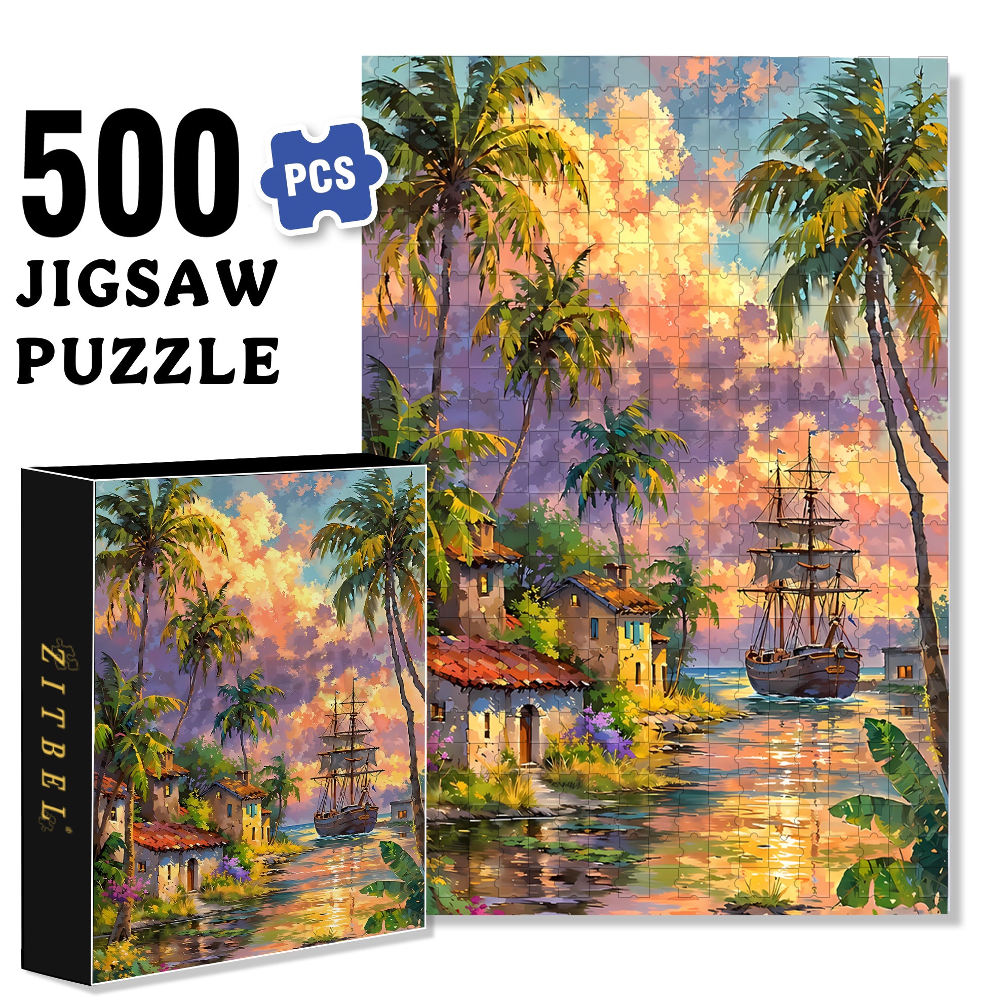 Return 500pcs/1000pcs Jigsaw Puzzle, Scratch-Resistant, Interactive Family Game & Brain-Boosting DIY Decor, Perfect for Halloween, Christmas & New Year Gifts, Family Puzzle Game