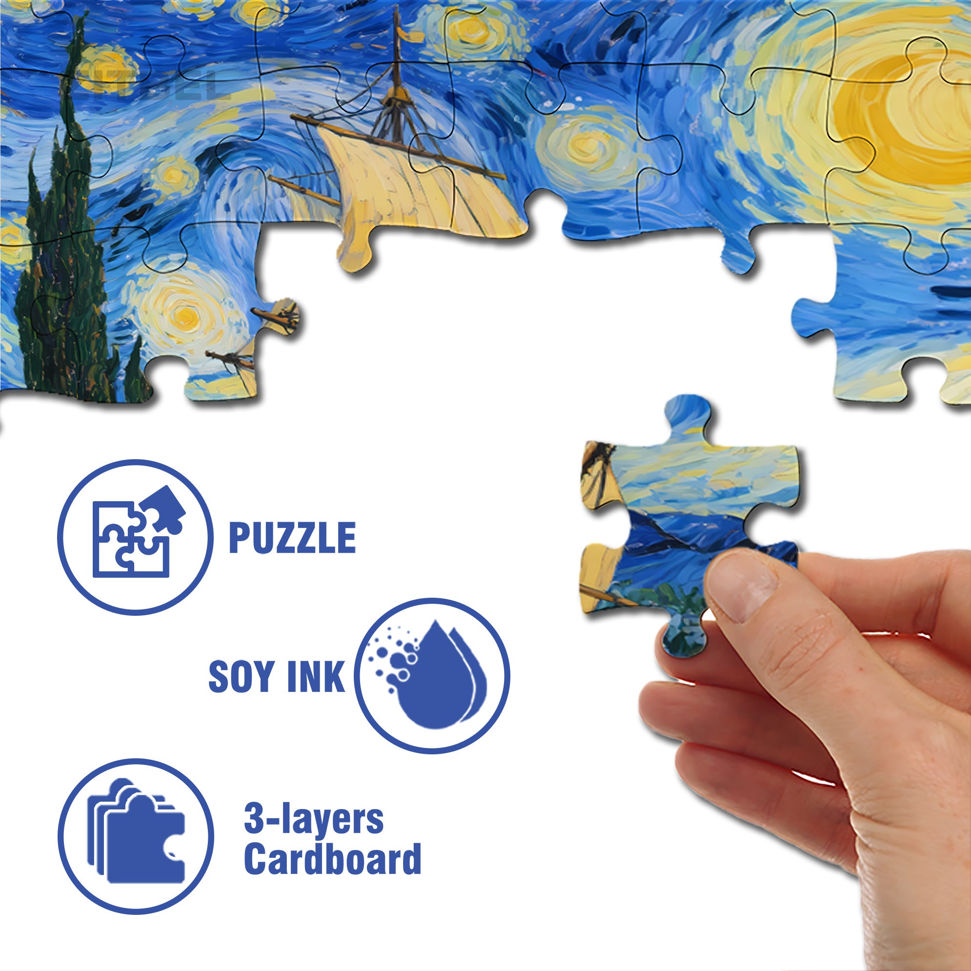 Riding The Wind And Waves 500pcs/1000pcs Jigsaw Puzzle, Scratch-Resistant, Interactive Family Game & Brain-Boosting DIY Decor, Perfect for Halloween, Christmas & New Year Gifts, Family Puzzle Game