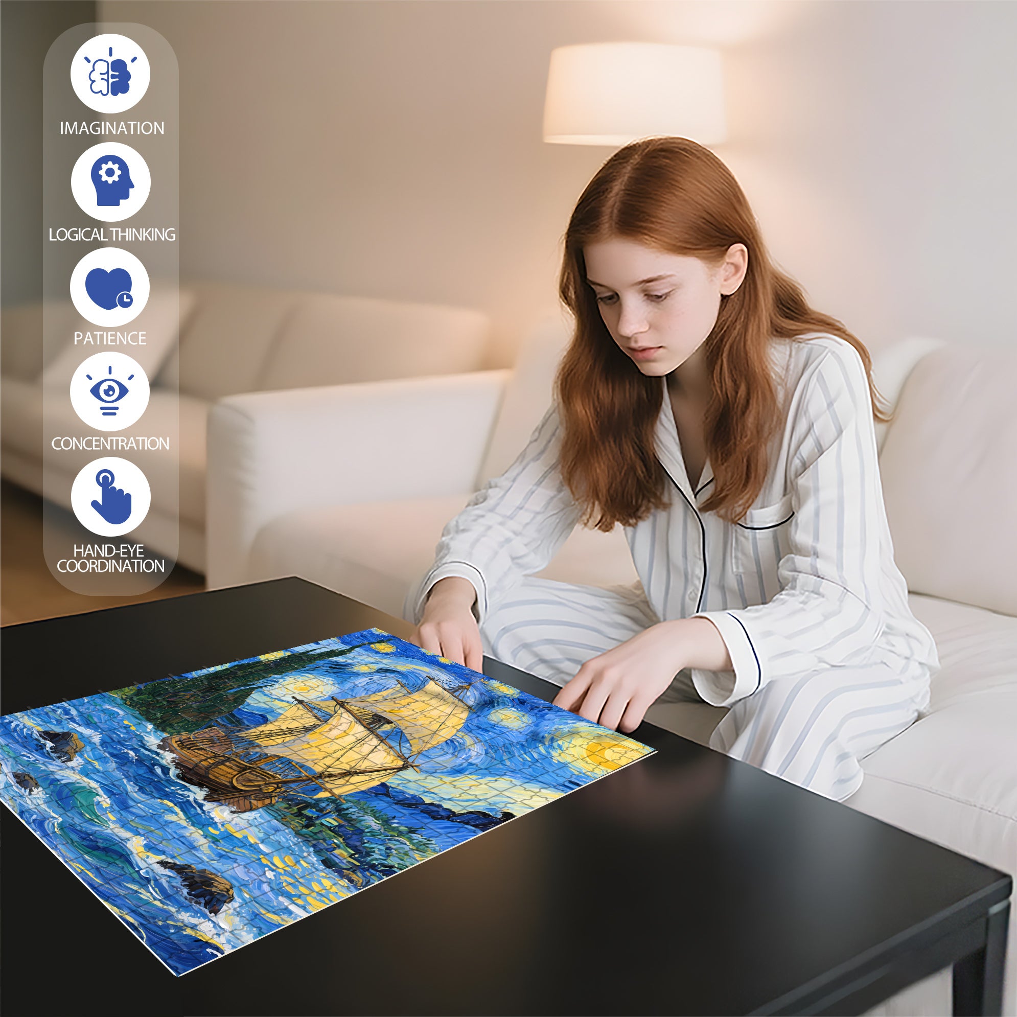 Riding The Wind And Waves 500pcs/1000pcs Jigsaw Puzzle, Scratch-Resistant, Interactive Family Game & Brain-Boosting DIY Decor, Perfect for Halloween, Christmas & New Year Gifts, Family Puzzle Game