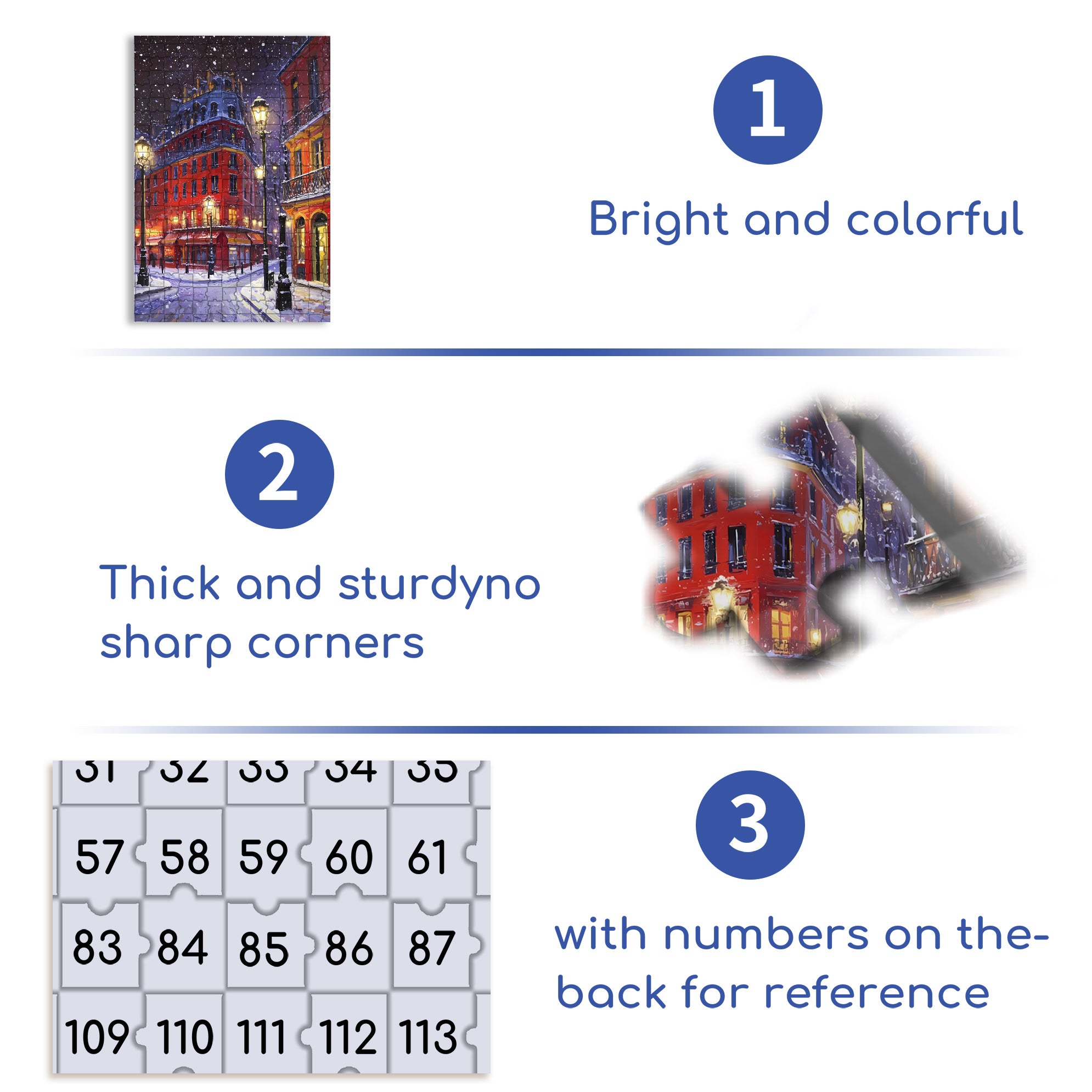 Snowy Night In Paris 500pcs/1000pcs Jigsaw Puzzle, Scratch-Resistant, Interactive Family Game & Brain-Boosting DIY Decor, Perfect for Halloween, Christmas & New Year Gifts, Family Puzzle Game