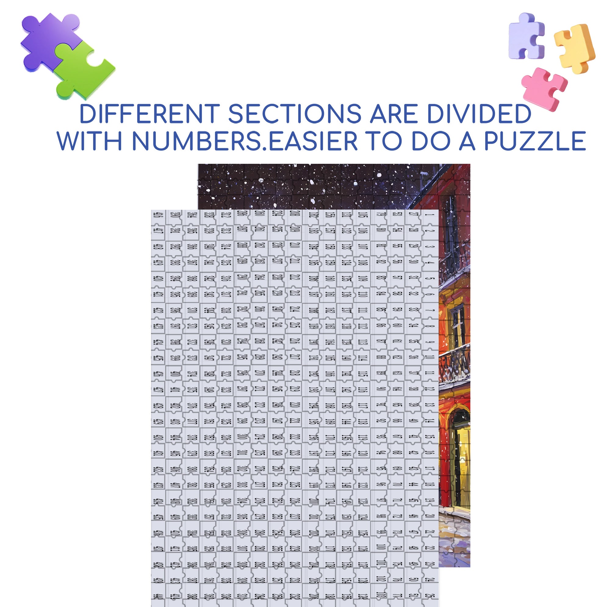 Snowy Night In Paris 500pcs/1000pcs Jigsaw Puzzle, Scratch-Resistant, Interactive Family Game & Brain-Boosting DIY Decor, Perfect for Halloween, Christmas & New Year Gifts, Family Puzzle Game