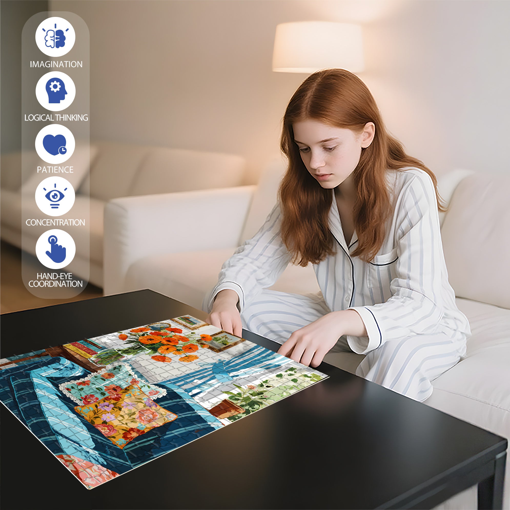 Sweet Home 500pcs/1000pcs Jigsaw Puzzle, Scratch-Resistant, Interactive Family Game & Brain-Boosting DIY Decor, Perfect for Halloween, Christmas & New Year Gifts, Family Puzzle Game