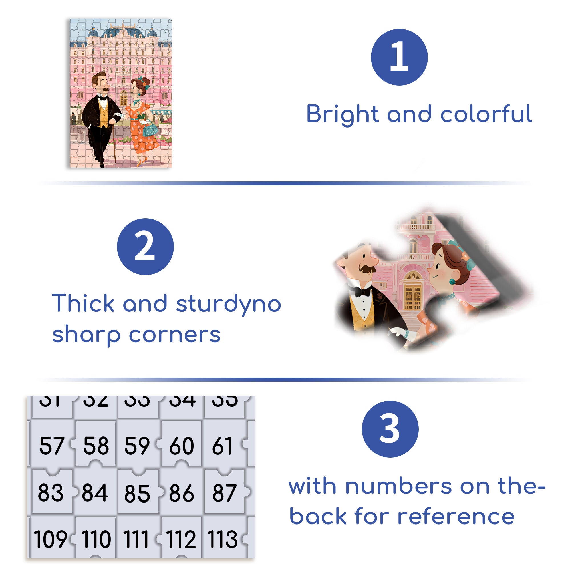 The Grand Budapest Hotel 500pcs/1000pcs Jigsaw Puzzle, Scratch-Resistant, Interactive Family Game & Brain-Boosting DIY Decor, Perfect for Halloween, Christmas & New Year Gifts, Family Puzzle Game