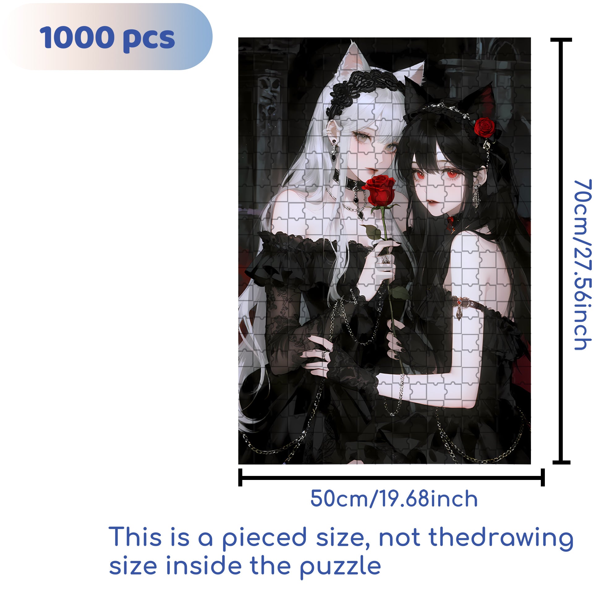 Twins 500pcs/1000pcs Jigsaw Puzzle, Scratch-Resistant, Interactive Family Game & Brain-Boosting DIY Decor, Perfect for Halloween, Christmas & New Year Gifts, Family Puzzle Game