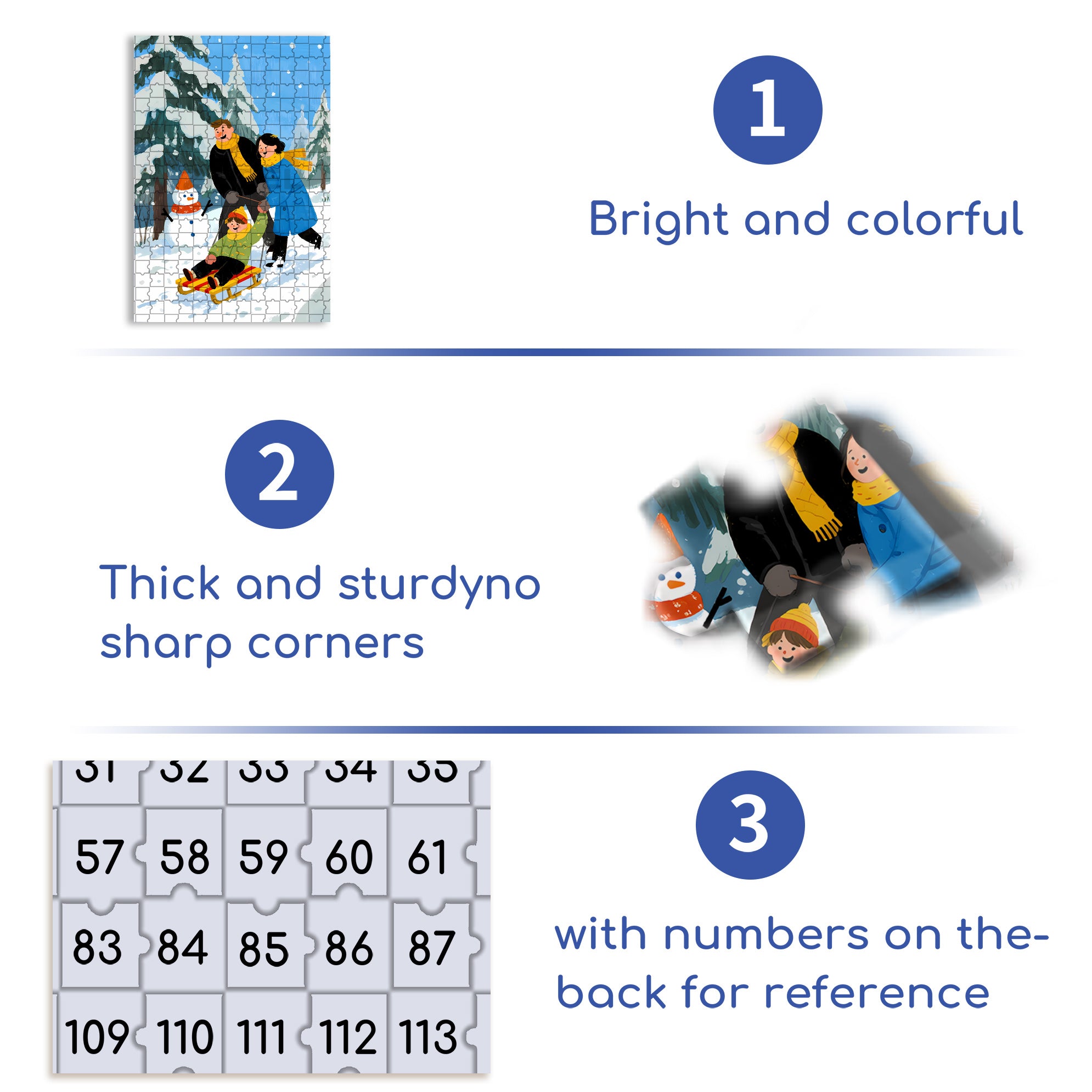 A Family Of Three 500pcs/1000pcs Jigsaw Puzzle, Scratch-Resistant, Interactive Family Game & Brain-Boosting DIY Decor, Perfect for Halloween, Christmas & New Year Gifts, Family Puzzle Game