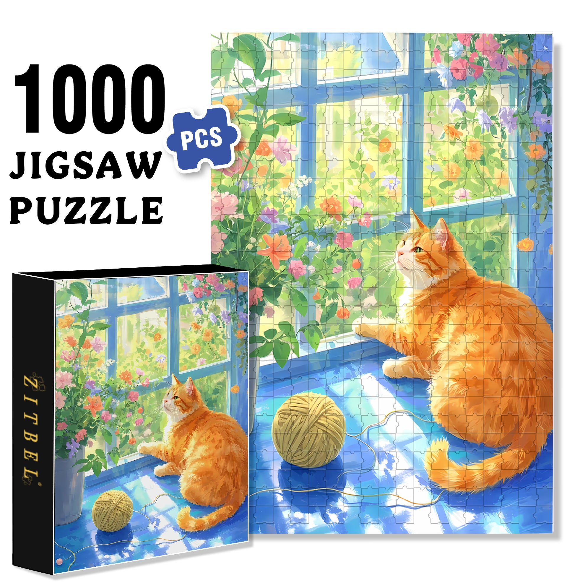 A Ray Of Sunshine 500pcs/1000pcs Jigsaw Puzzle, Scratch-Resistant, Interactive Family Game & Brain-Boosting DIY Decor, Perfect for Halloween, Christmas & New Year Gifts, Family Puzzle Game