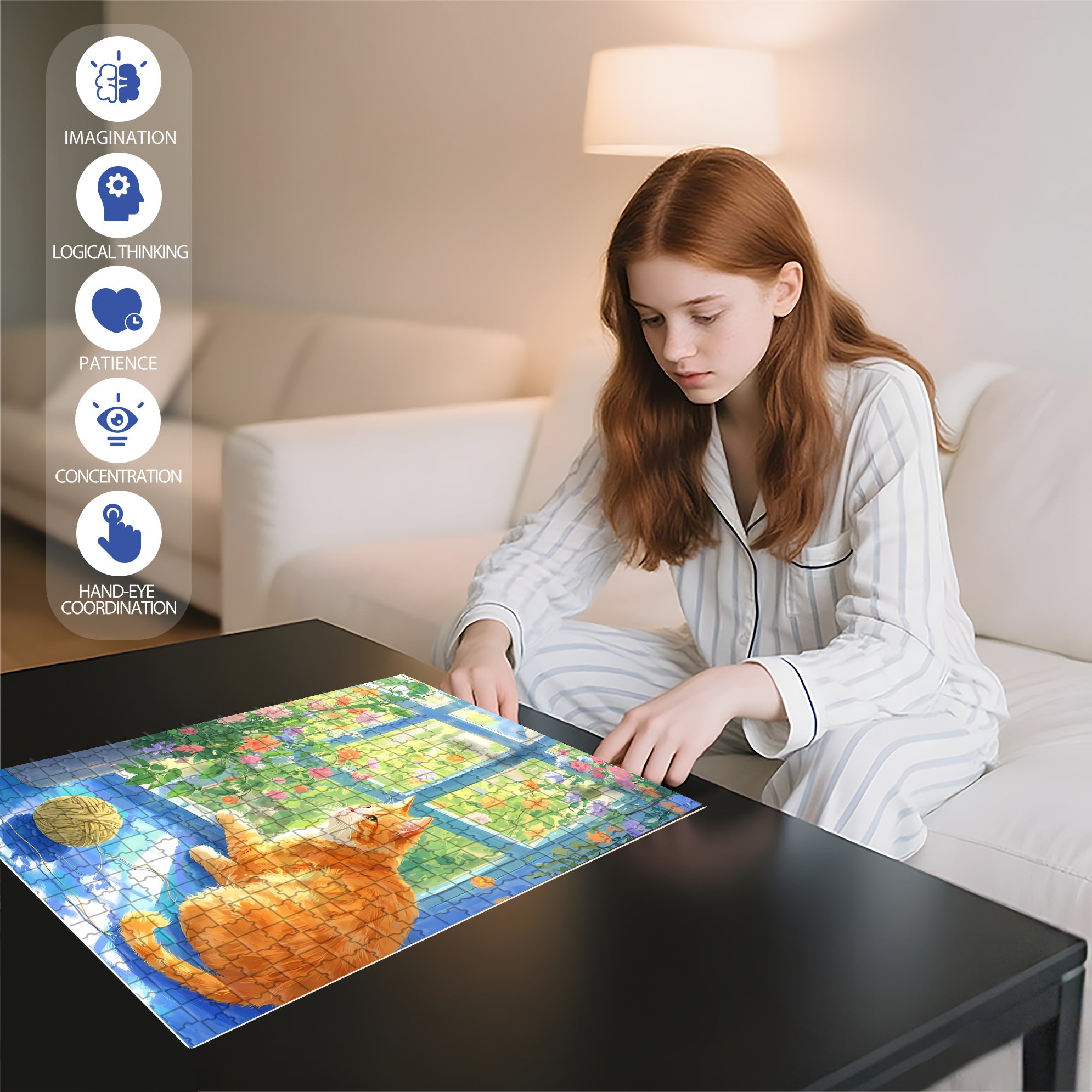 A Ray Of Sunshine 500pcs/1000pcs Jigsaw Puzzle, Scratch-Resistant, Interactive Family Game & Brain-Boosting DIY Decor, Perfect for Halloween, Christmas & New Year Gifts, Family Puzzle Game