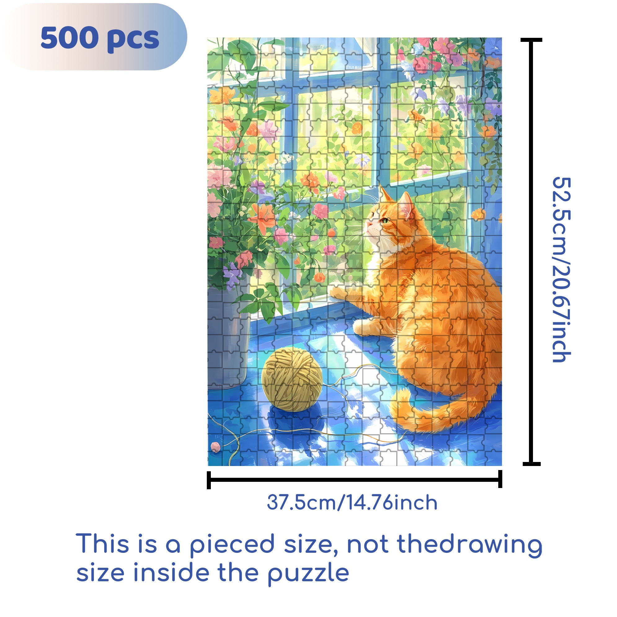 A Ray Of Sunshine 500pcs/1000pcs Jigsaw Puzzle, Scratch-Resistant, Interactive Family Game & Brain-Boosting DIY Decor, Perfect for Halloween, Christmas & New Year Gifts, Family Puzzle Game